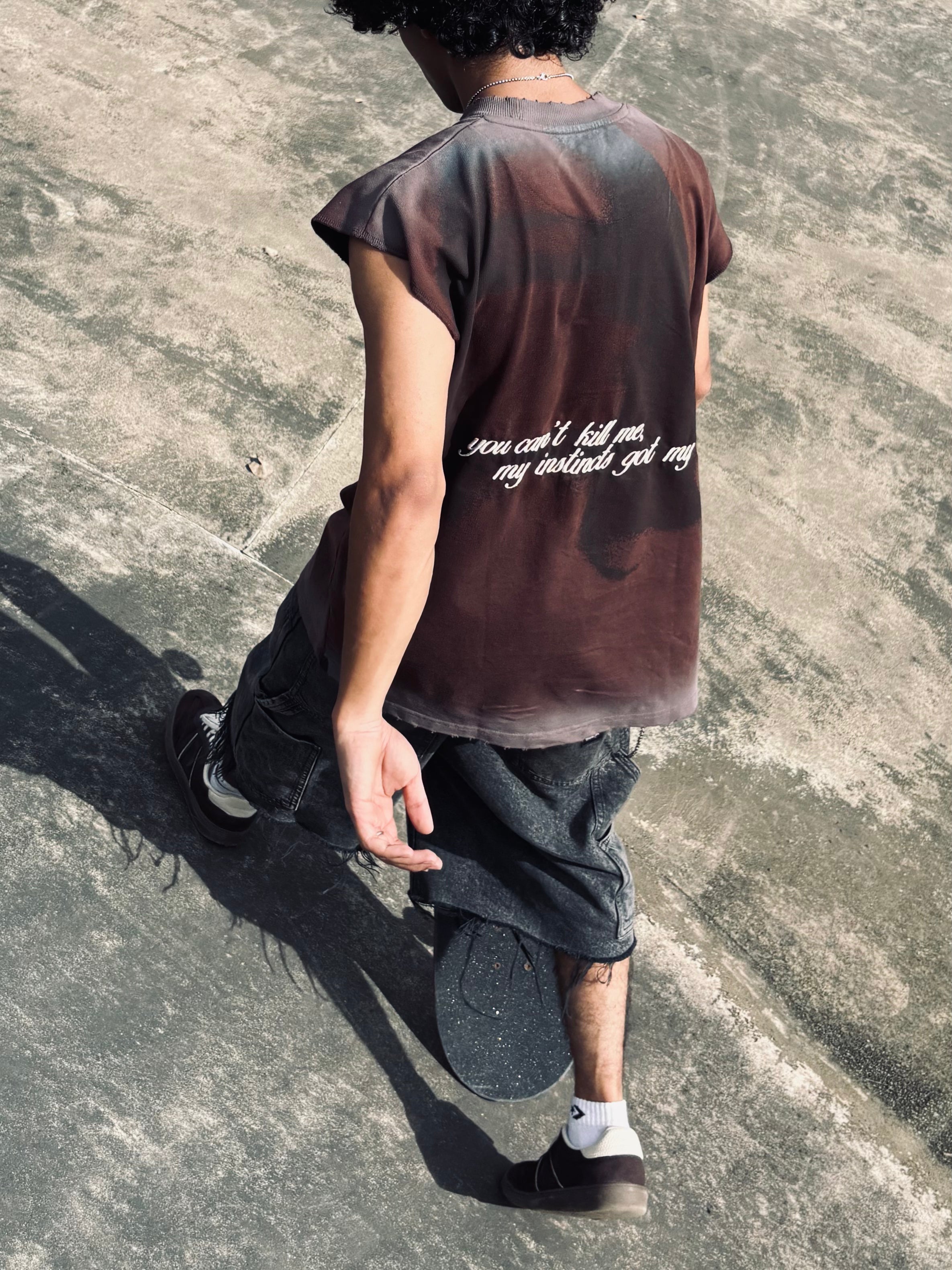 Silk and Cologne - Sleeveless T-Shirt (Coffee Brown)