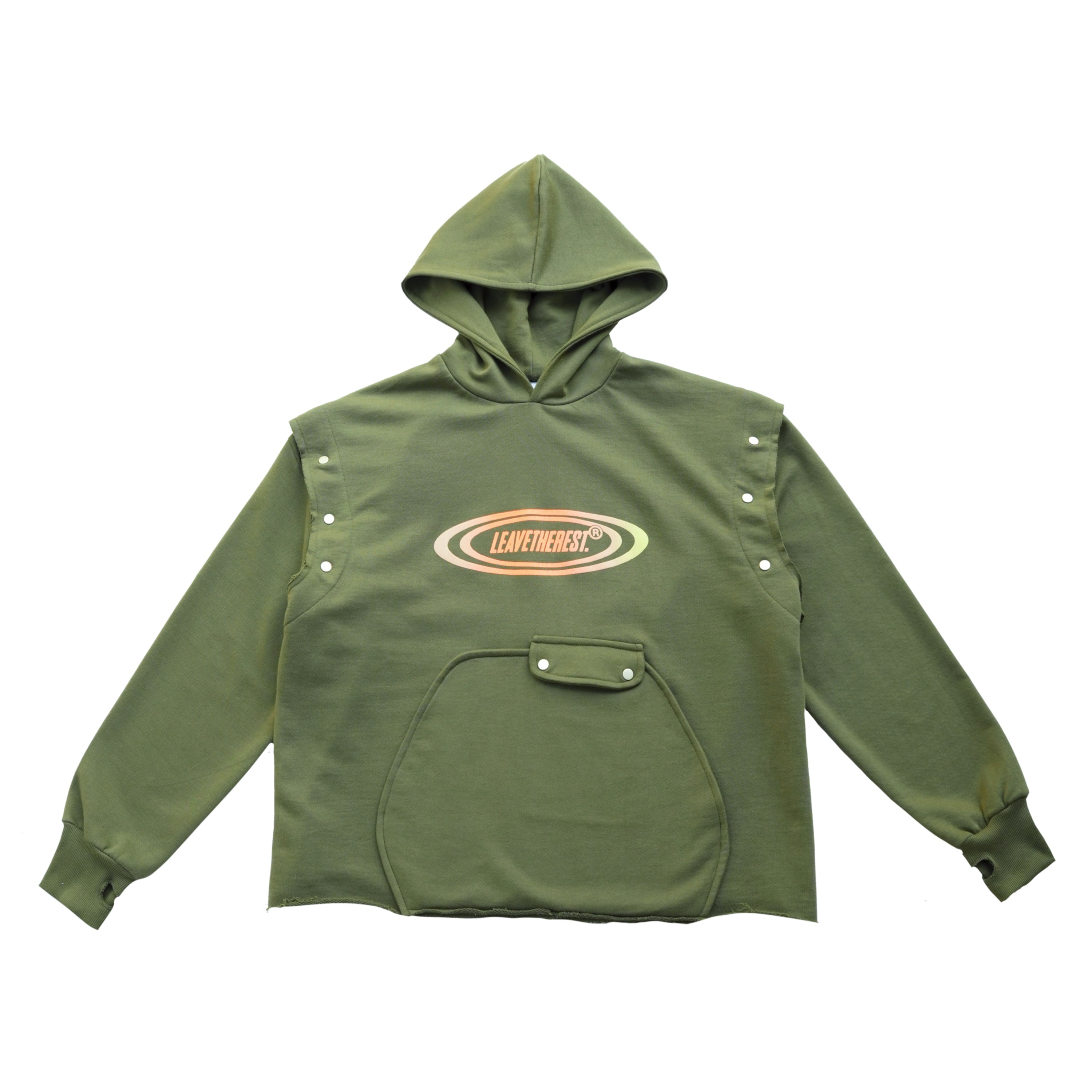 Print hoodie-Green