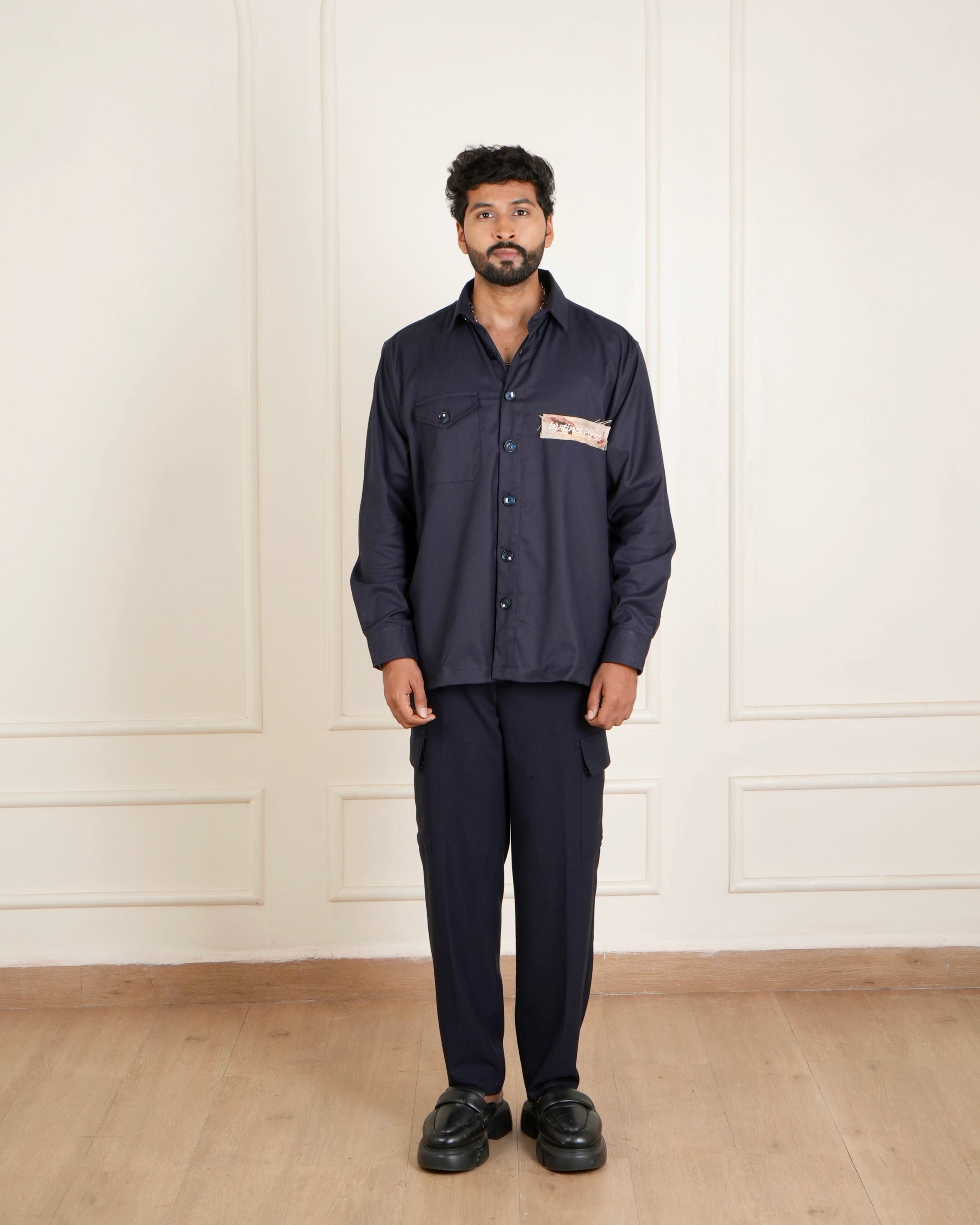 The Renaissance Shacket - (Navy Blue)