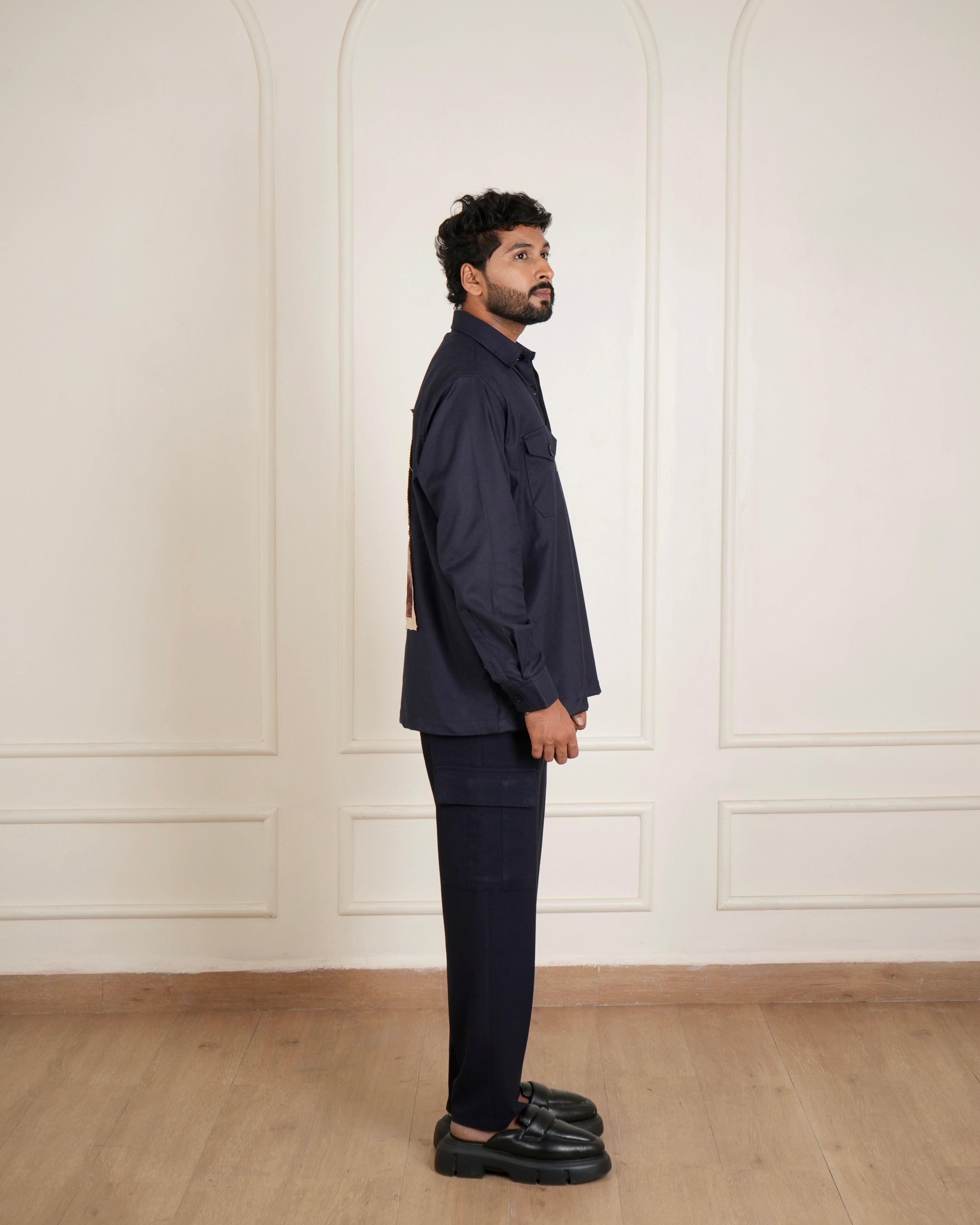 The Renaissance Shacket - (Navy Blue)