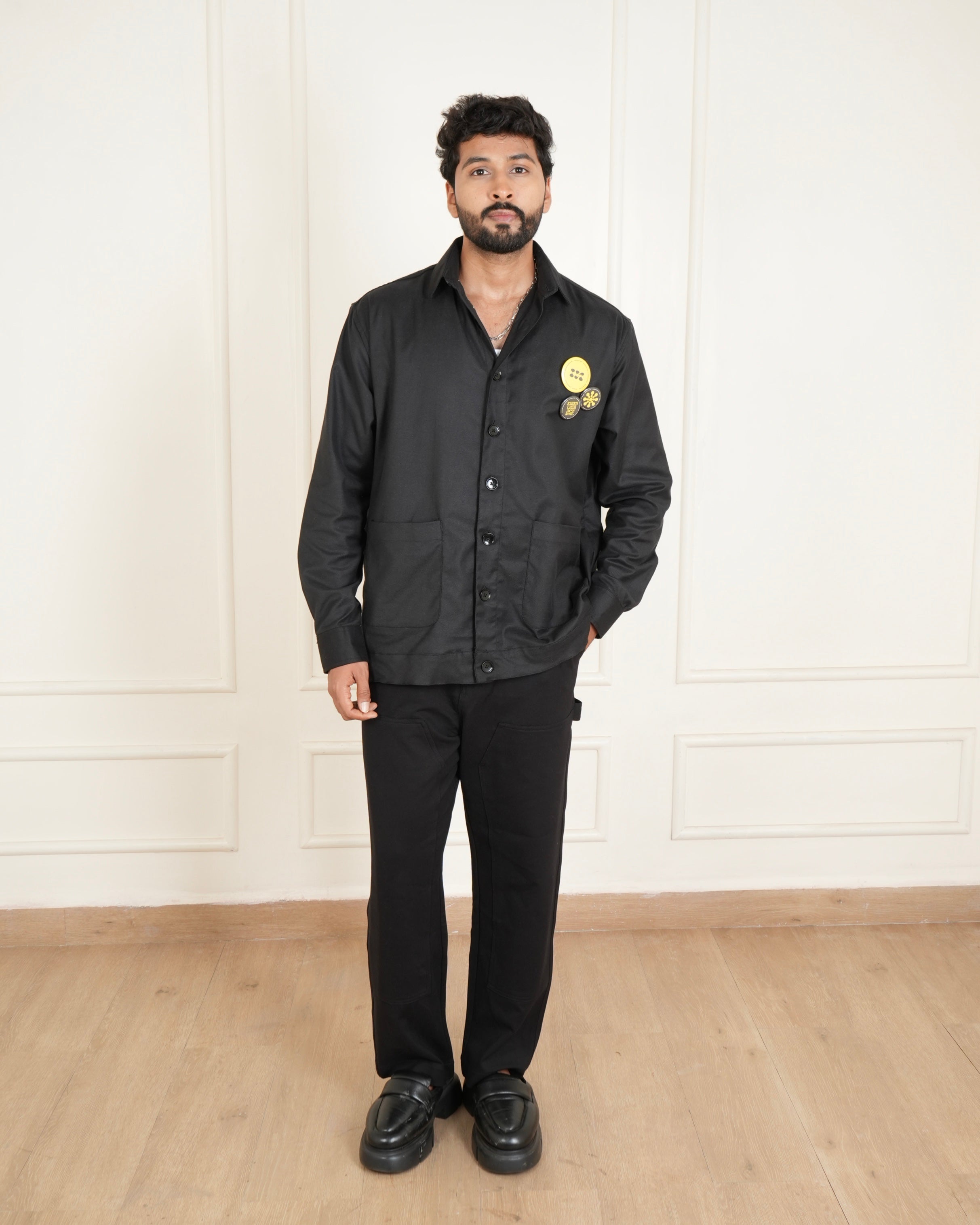 Old School Shacket - (Black)
