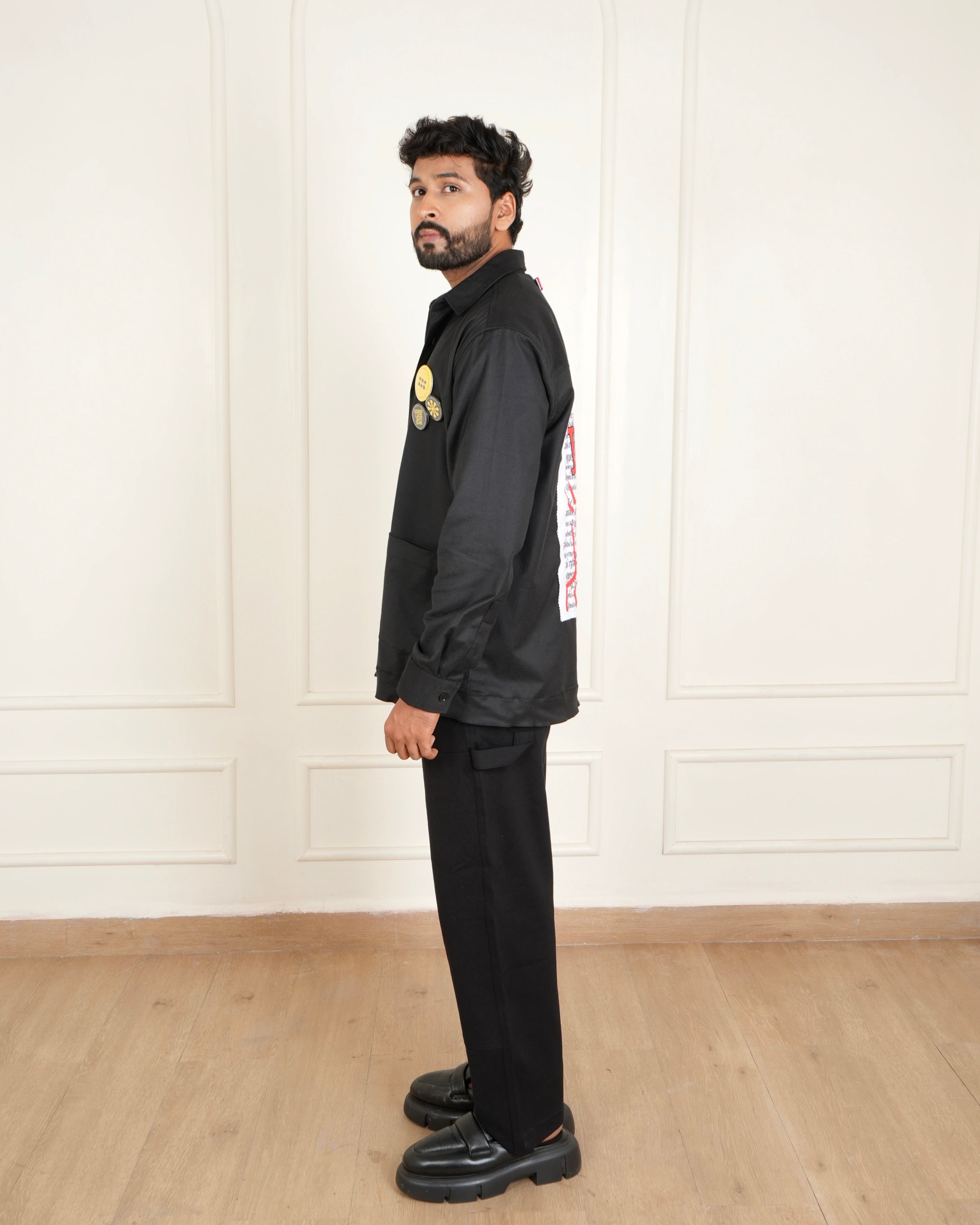 Old School Shacket - (Black)