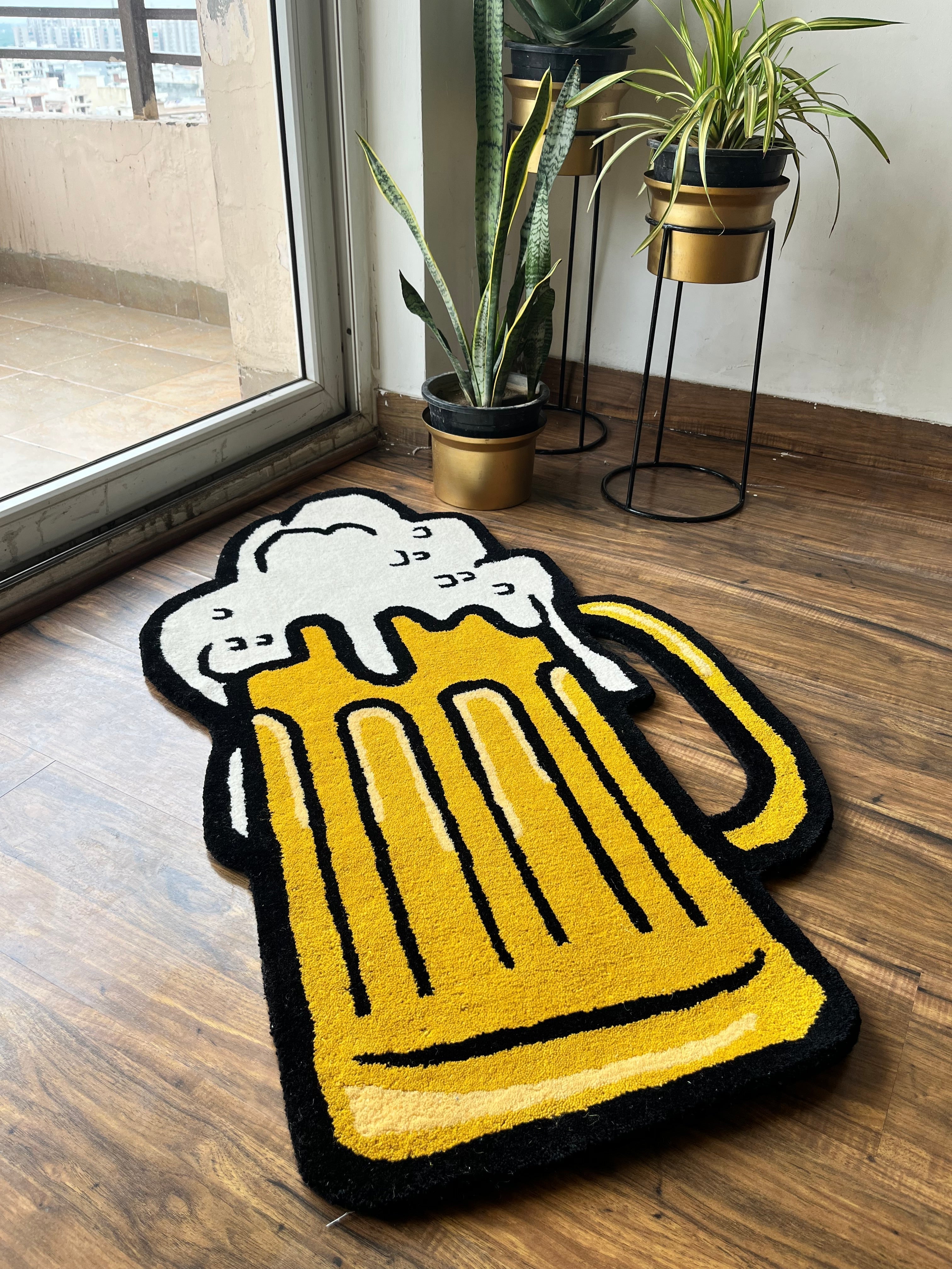 Beer Mug Hand Tufted Custom Rug by The Drip Co.