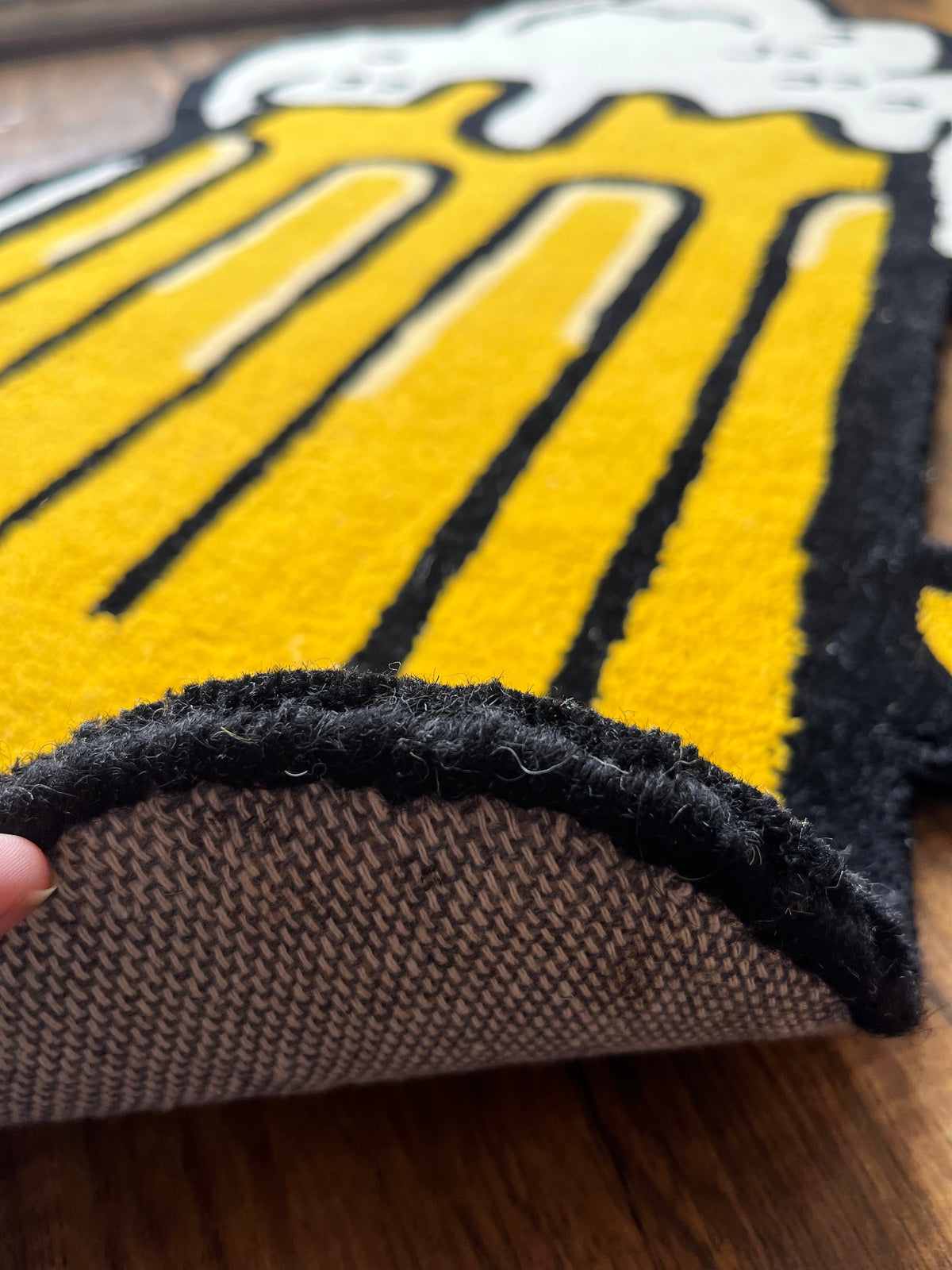 Beer Mug Hand Tufted Custom Rug by The Drip Co.
