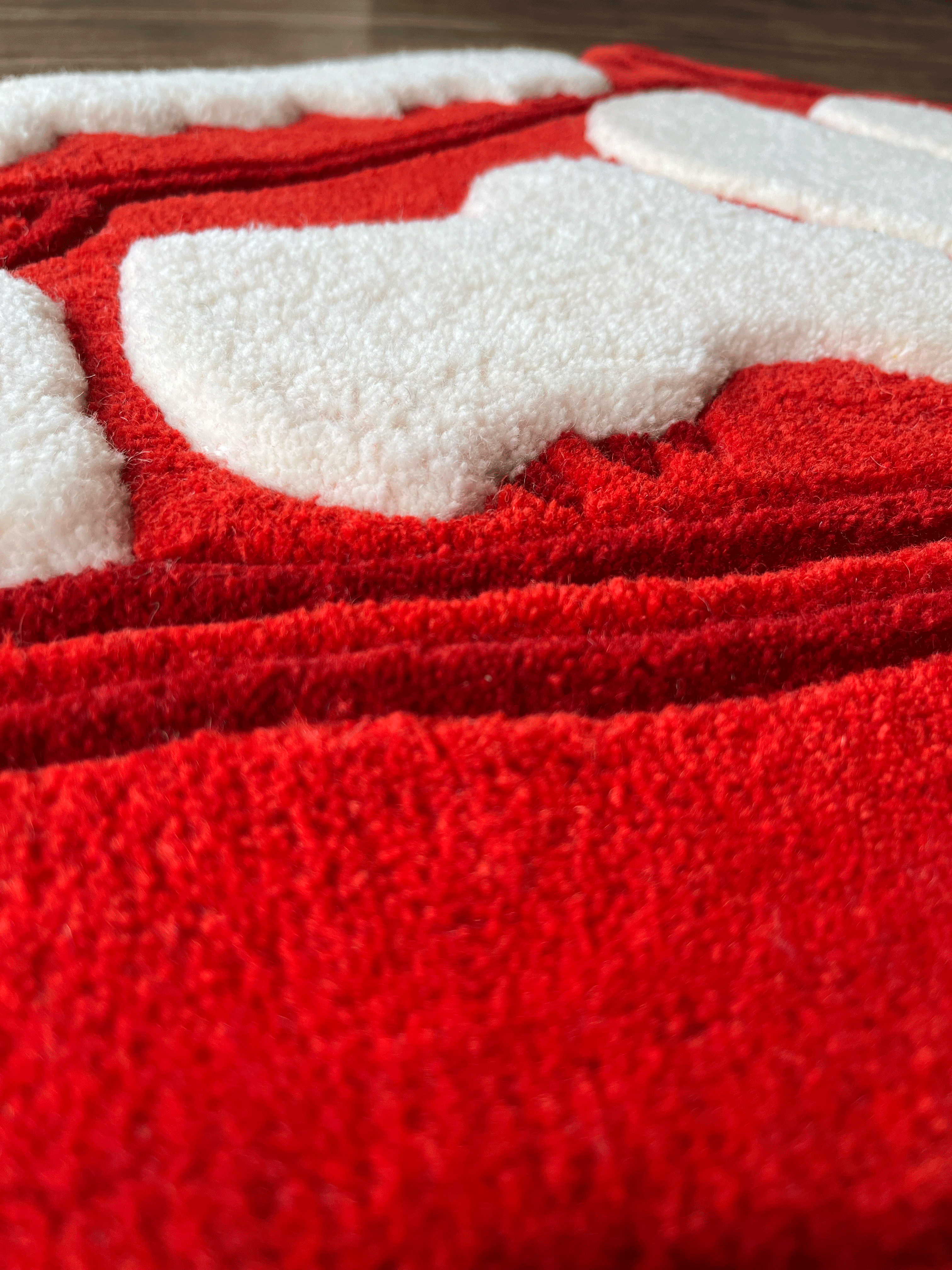 Red High Low sneaker Custom Rug