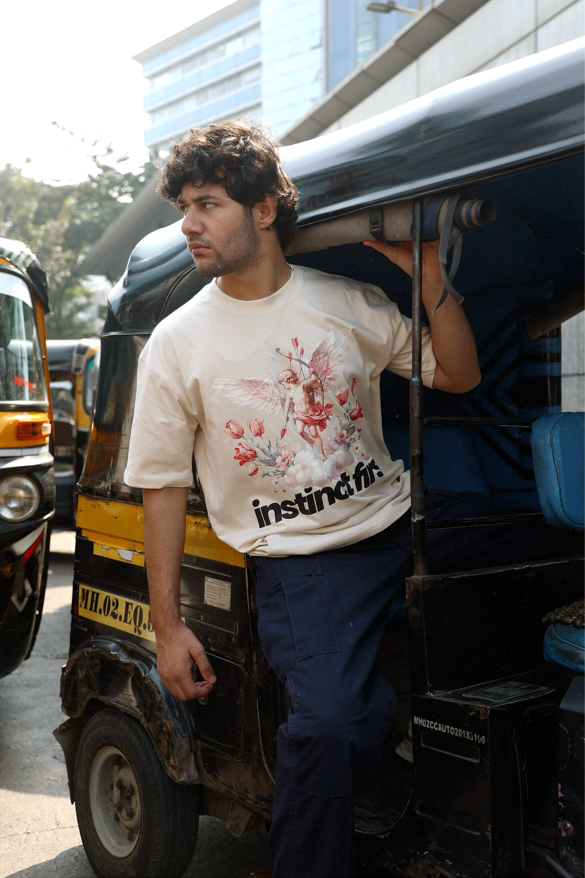 Cupid's Instinct Oversized T-shirt- (Off-White)