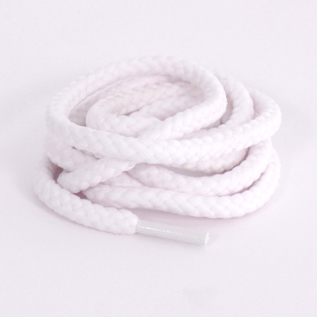 White Braided Rope Slim Sneaker Laces | Premium Slimcord Shoelaces by KNOTTY