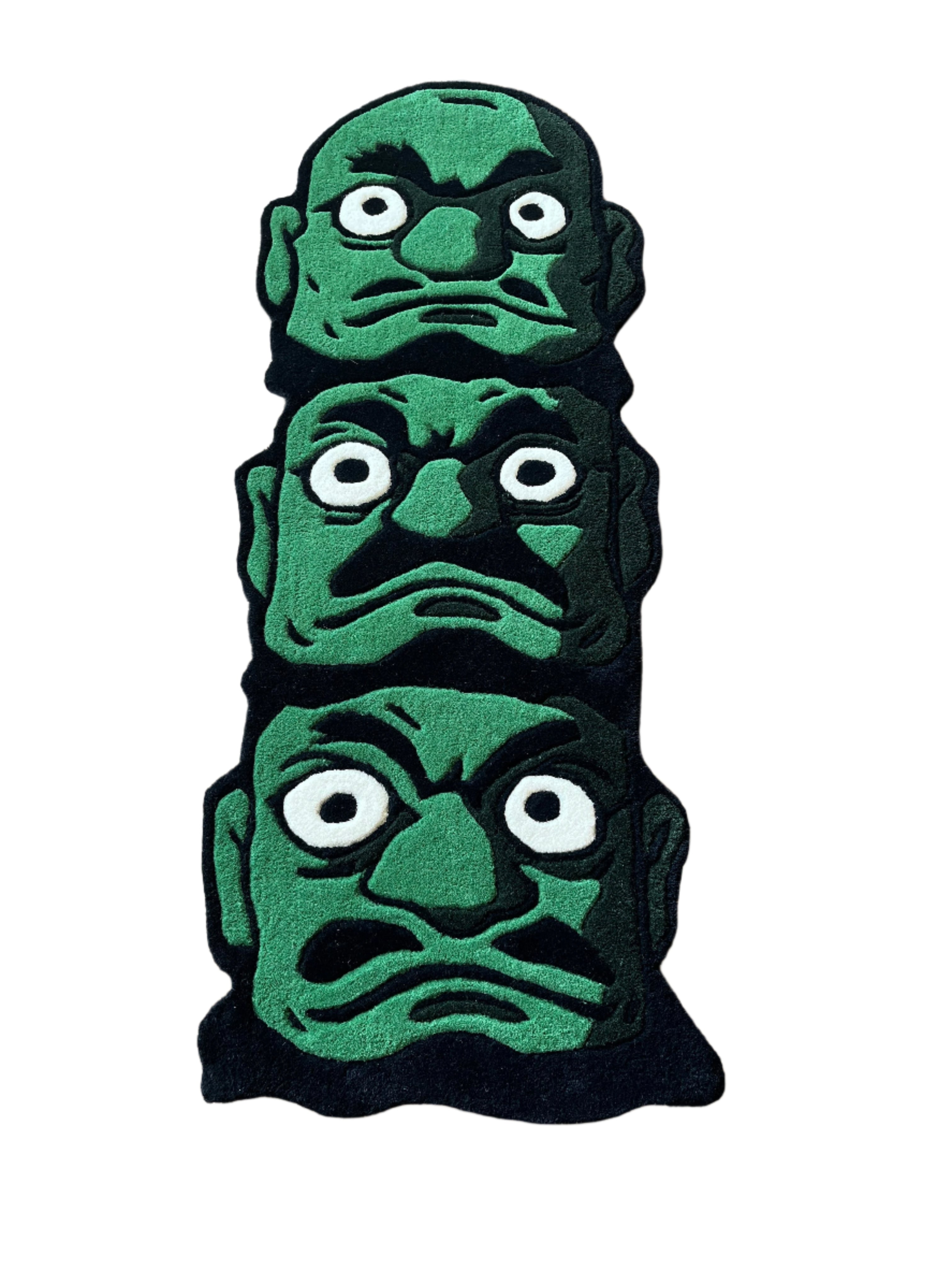 Green Face Custom Rug