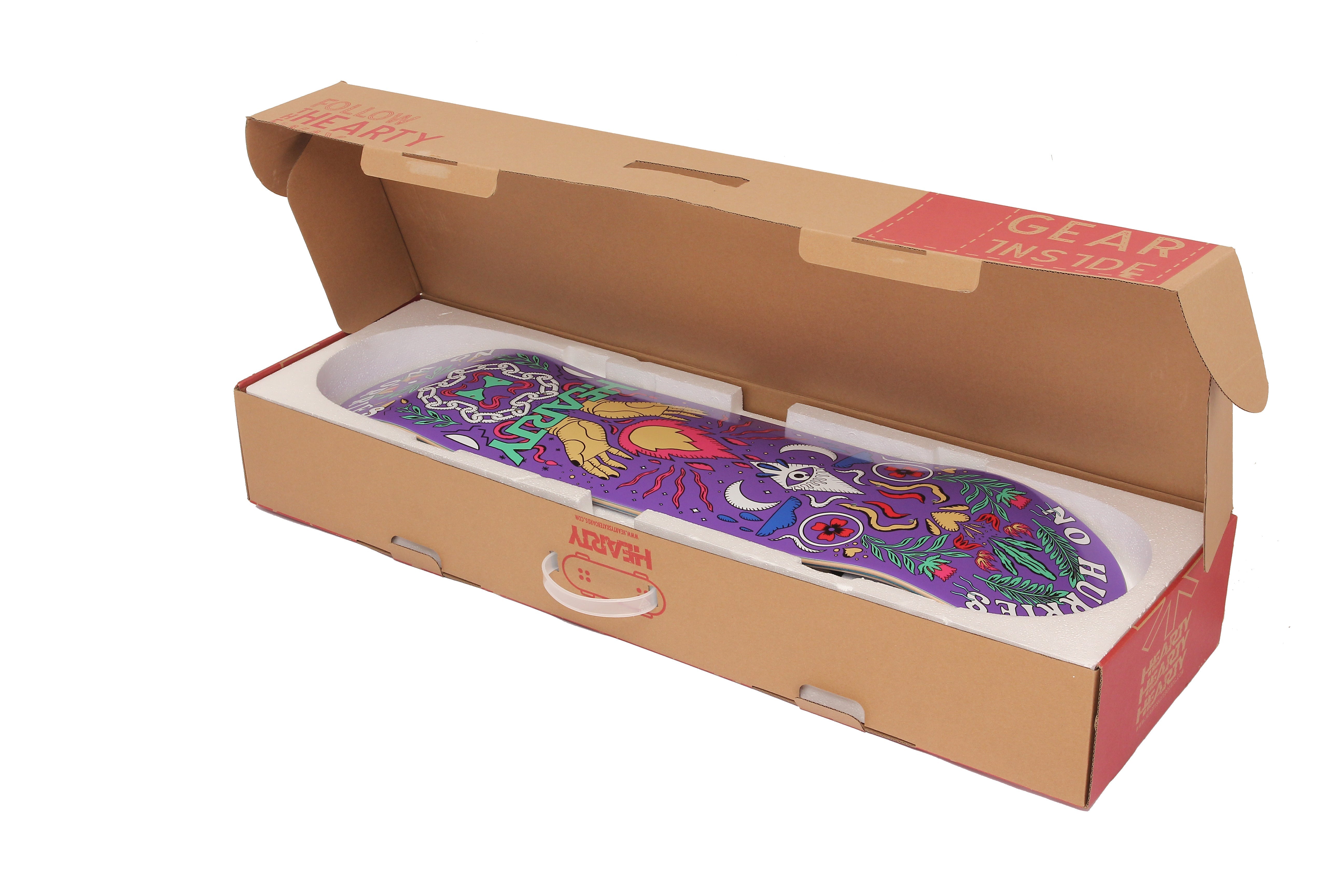 Hearty Pro-Complete Skateboard Pack- Unassembled- 8.0"-No Hurries No Worries/Purple