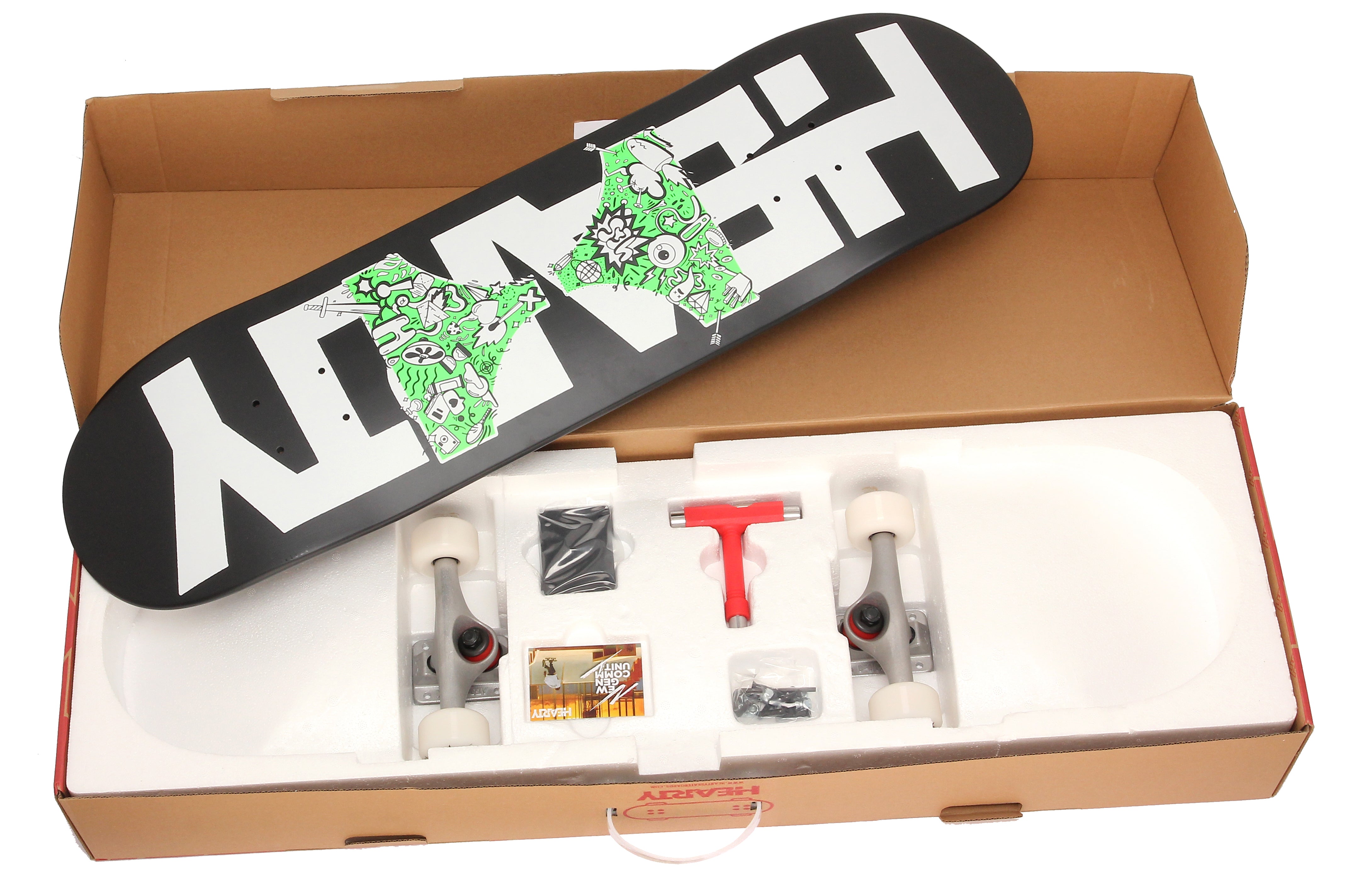 Hearty Pro-Complete Skateboard Pack- Unassembled- 8.0" & 8.25"-Black Dipped