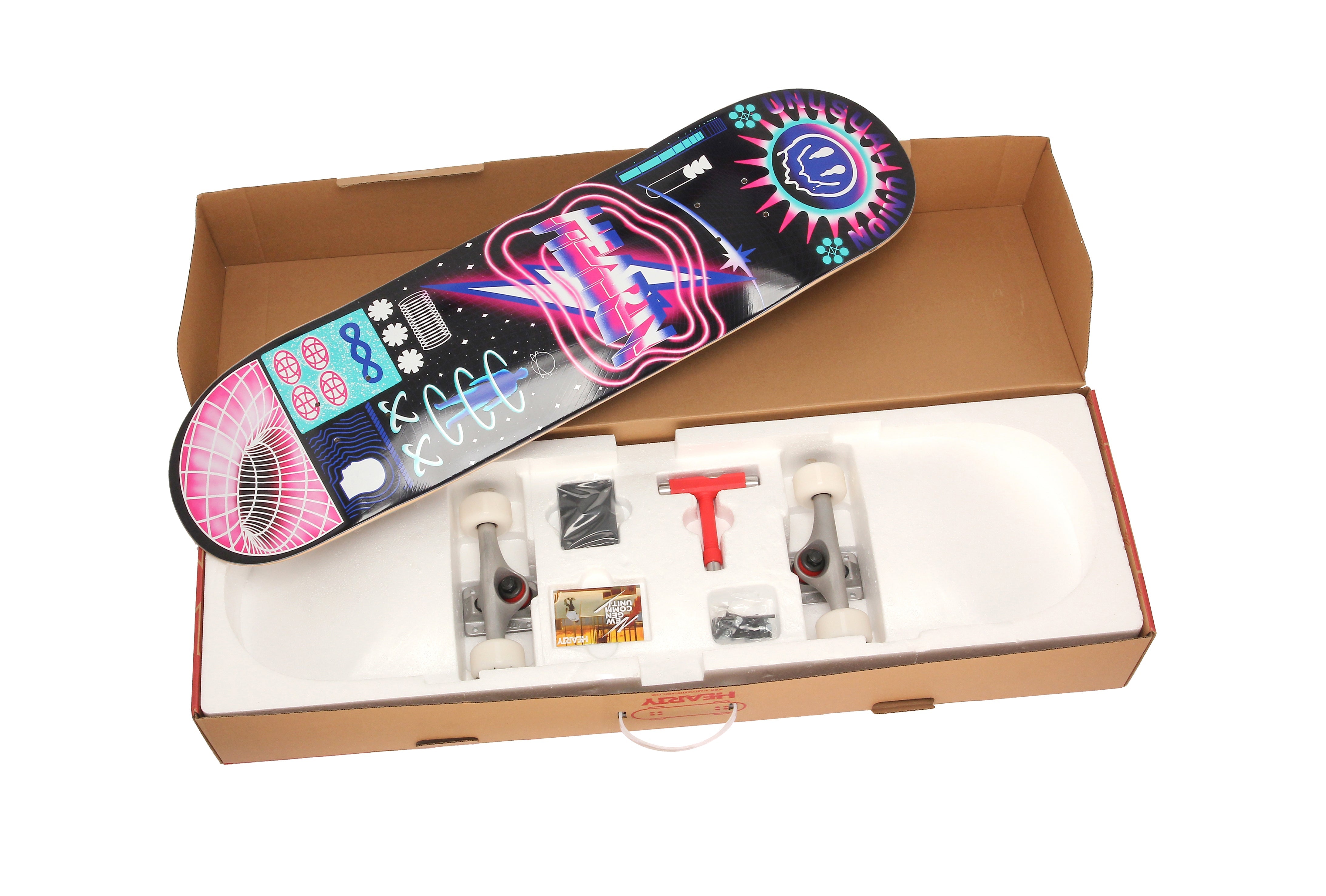 Hearty Pro-Complete Skateboard Pack- Unassembled- 8.0" & 8.25"- Universal Union Pink