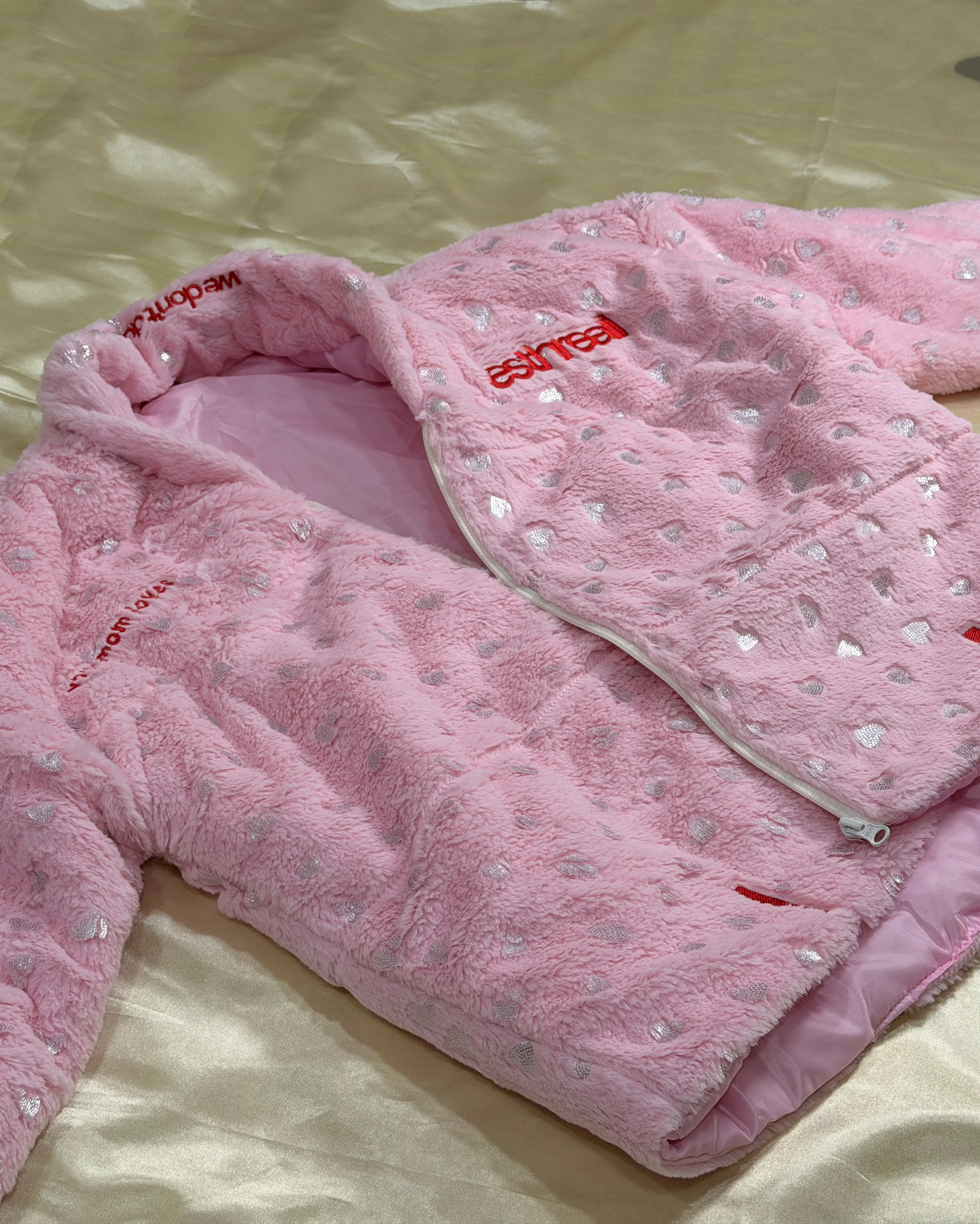 Mom's Love Puff Jacket | Baby Pink