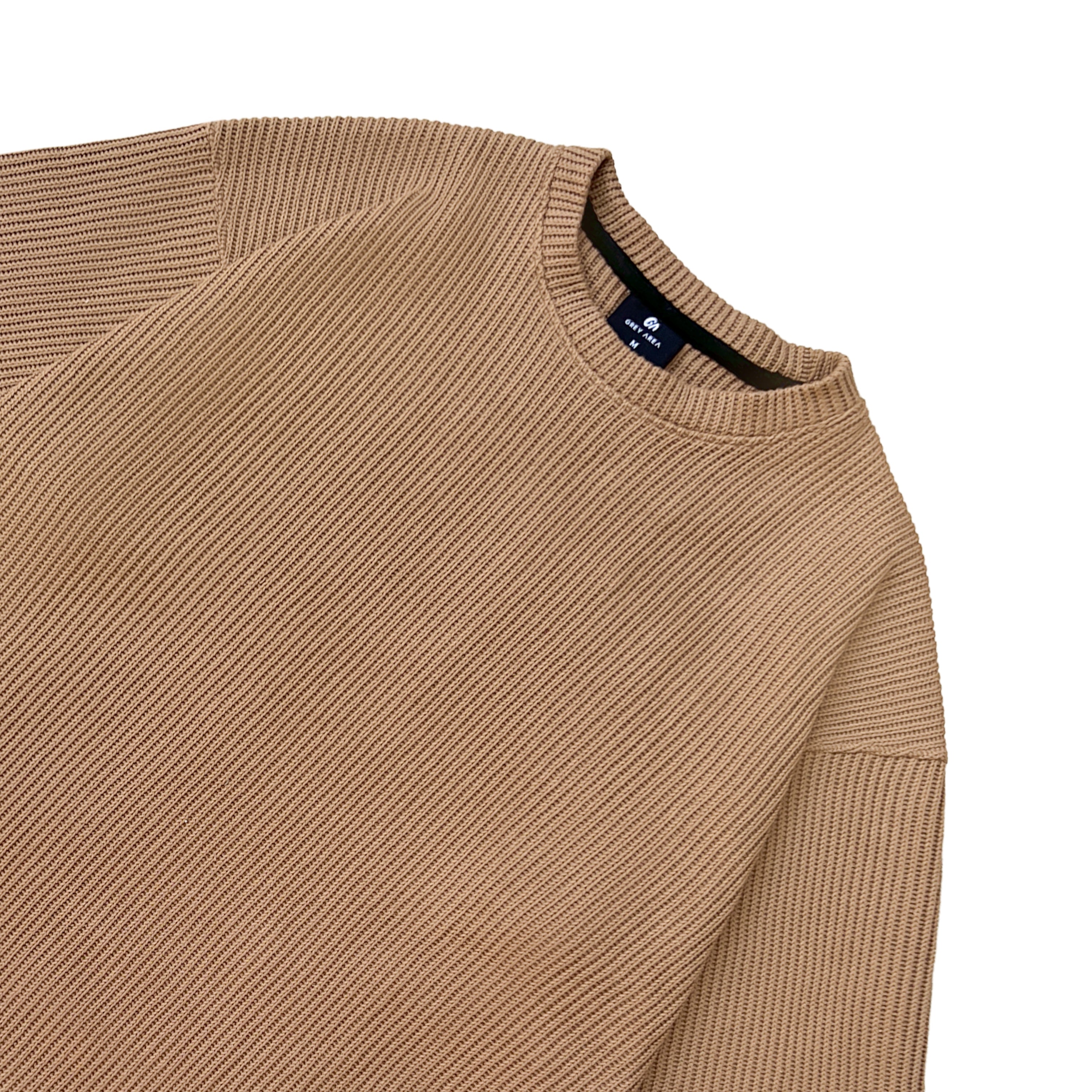 SWEATER KNIT FABRIC TSHIRT(BROWN)
