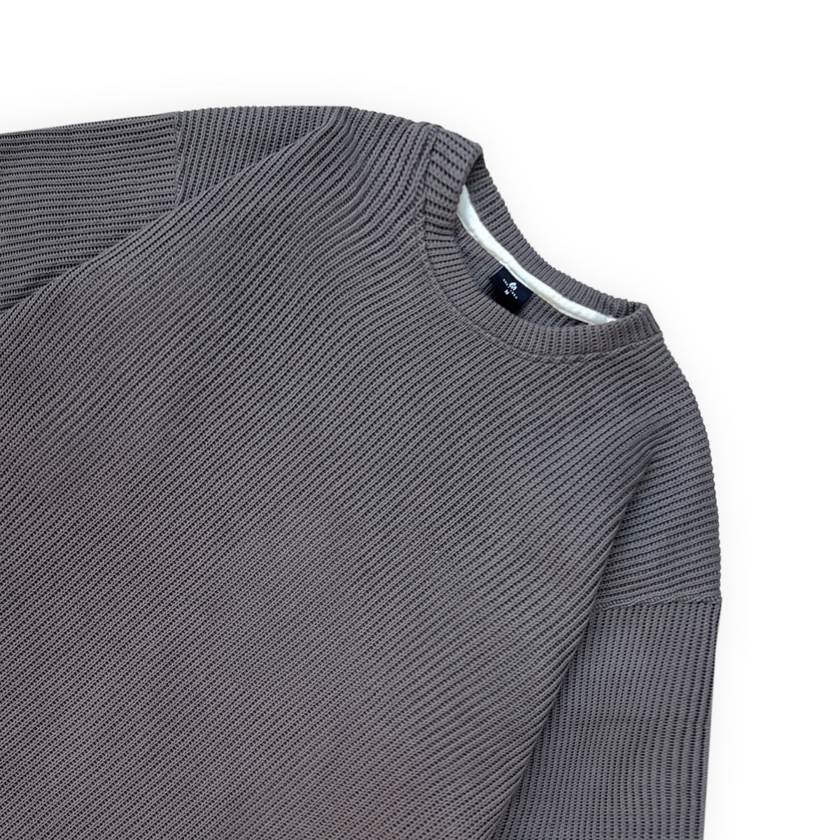 SWEATER KNIT FABRIC TSHIRT(DARK GREY)