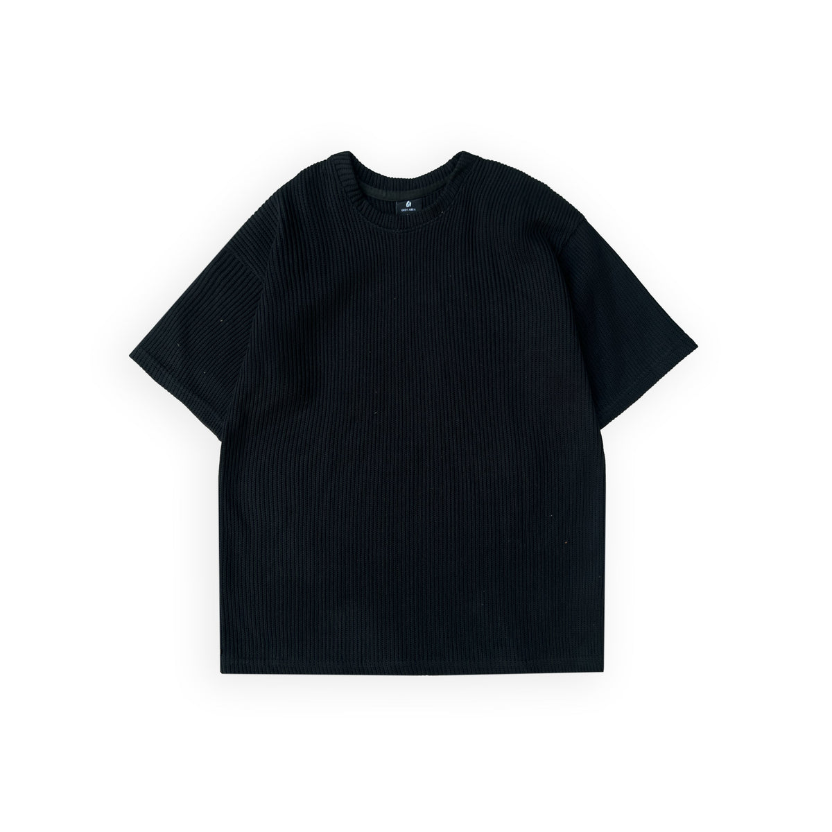 SWEATER KNIT FABRIC TSHIRT(BLACK)