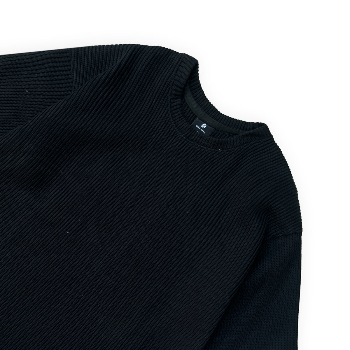 SWEATER KNIT FABRIC TSHIRT(BLACK)