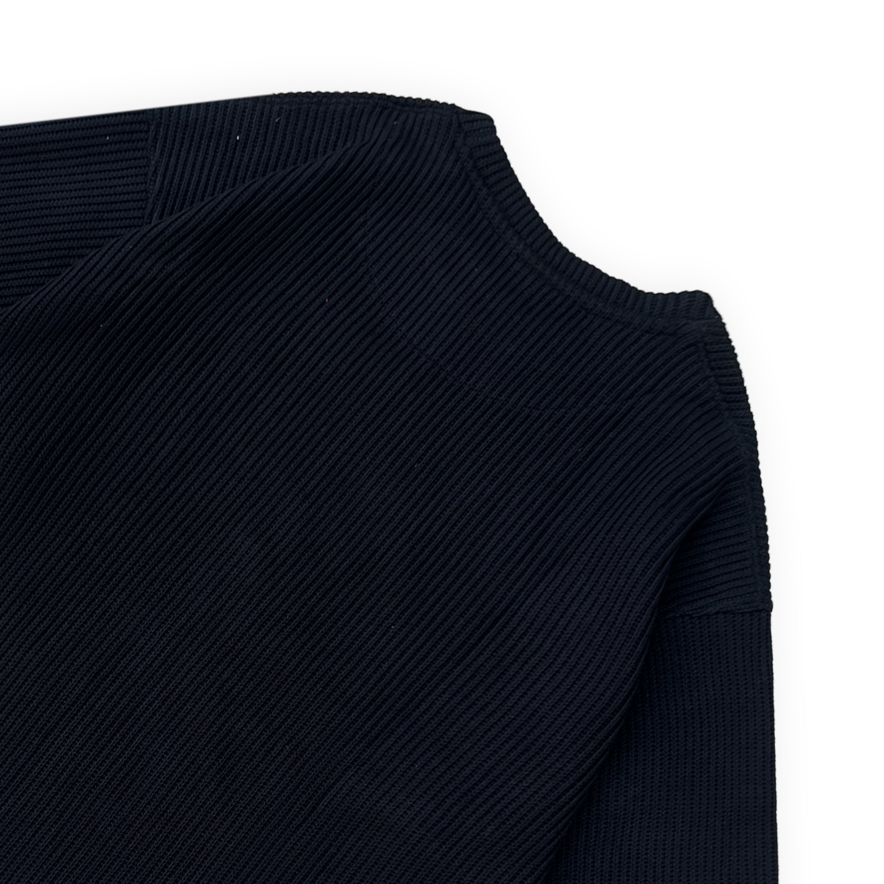 SWEATER KNIT FABRIC TSHIRT(BLACK)