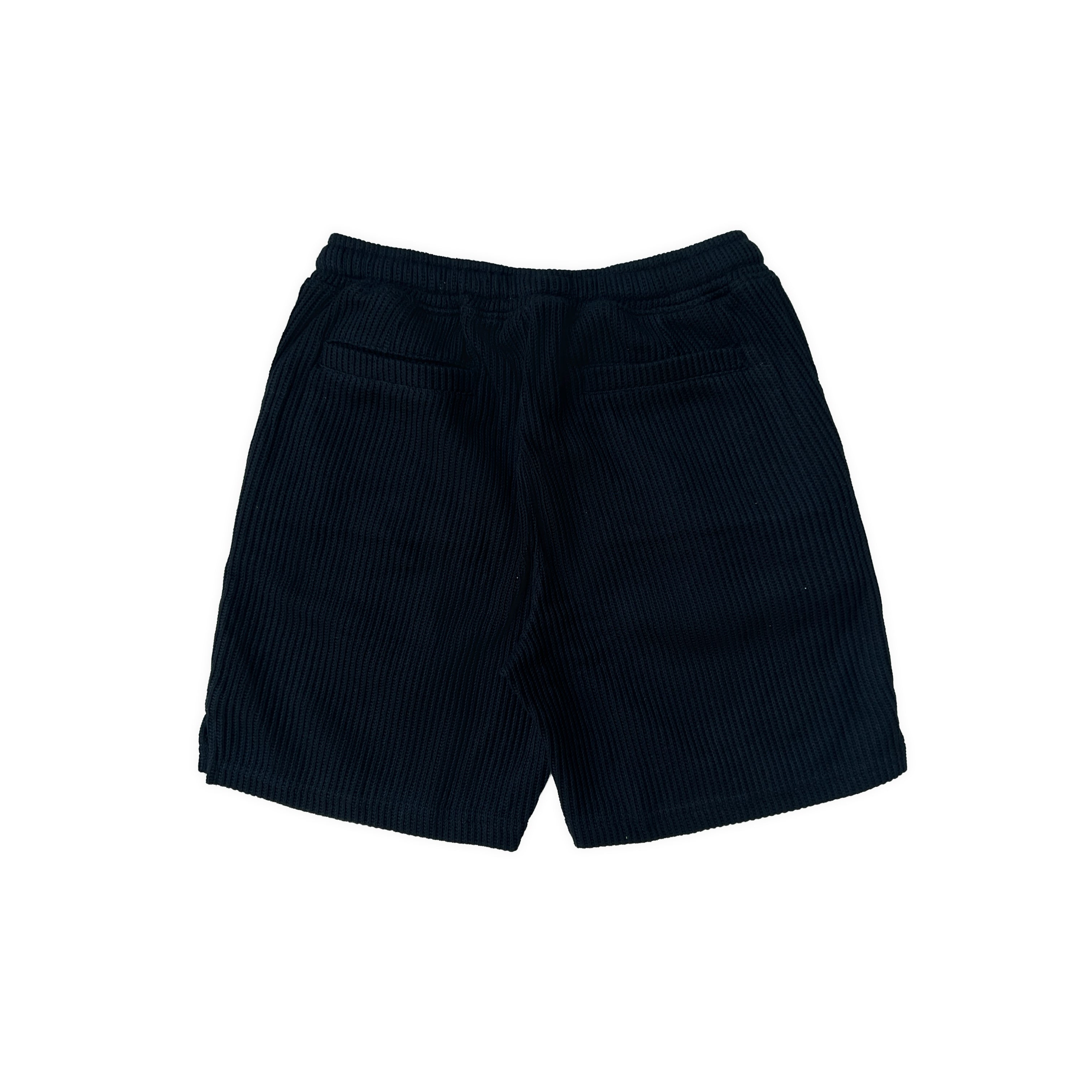 SWEATER KNIT FABRIC SHORTS(BLACK)