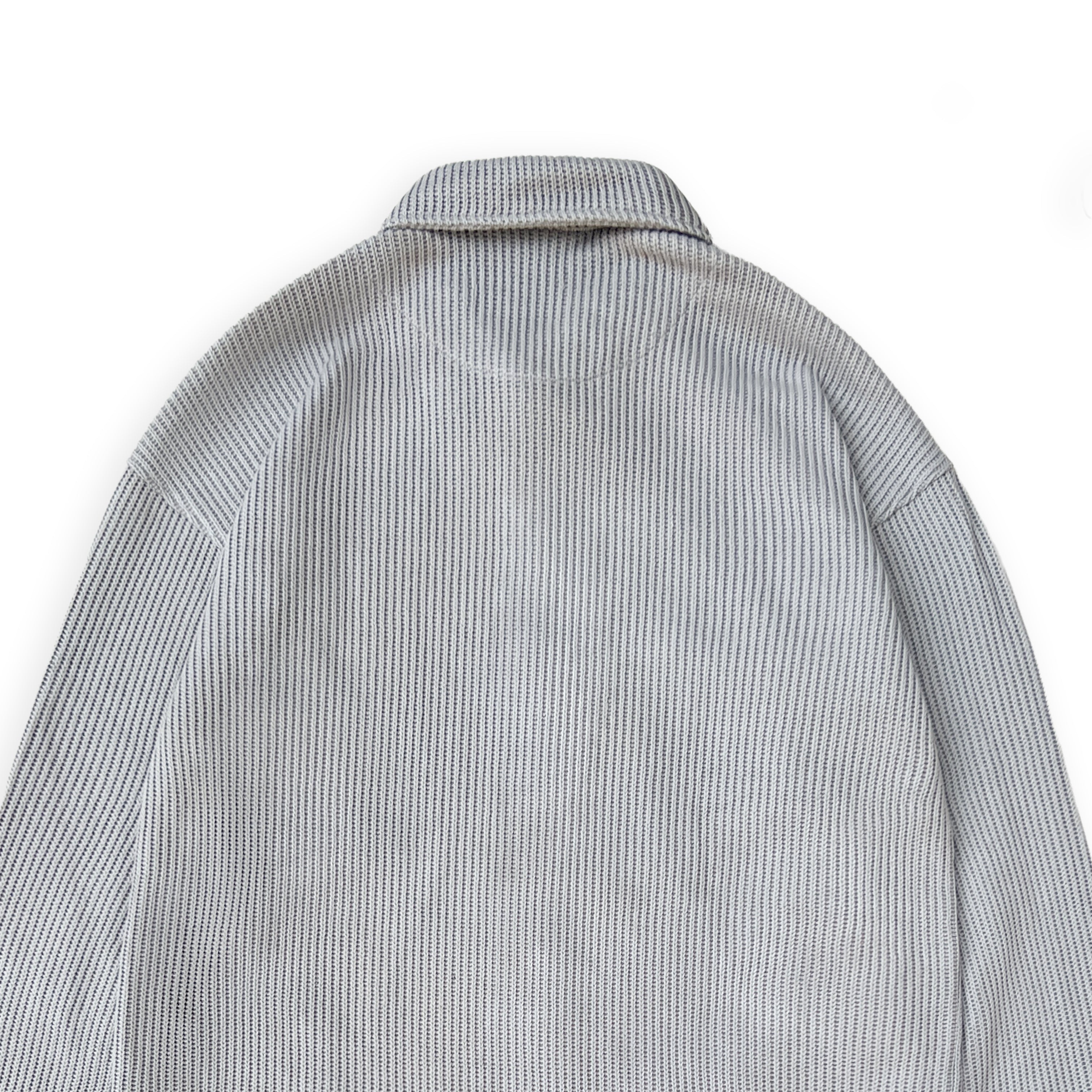 SWEATER KNIT FABRIC SHIRT(LIGHT GREY)