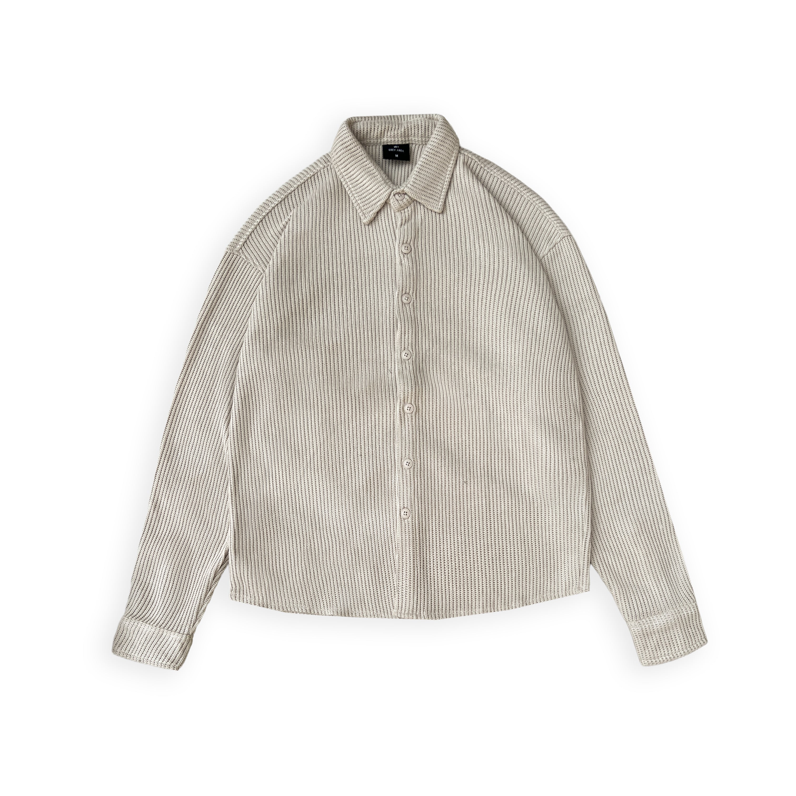 SWEATER KNIT FABRIC SHIRT(CREAM)