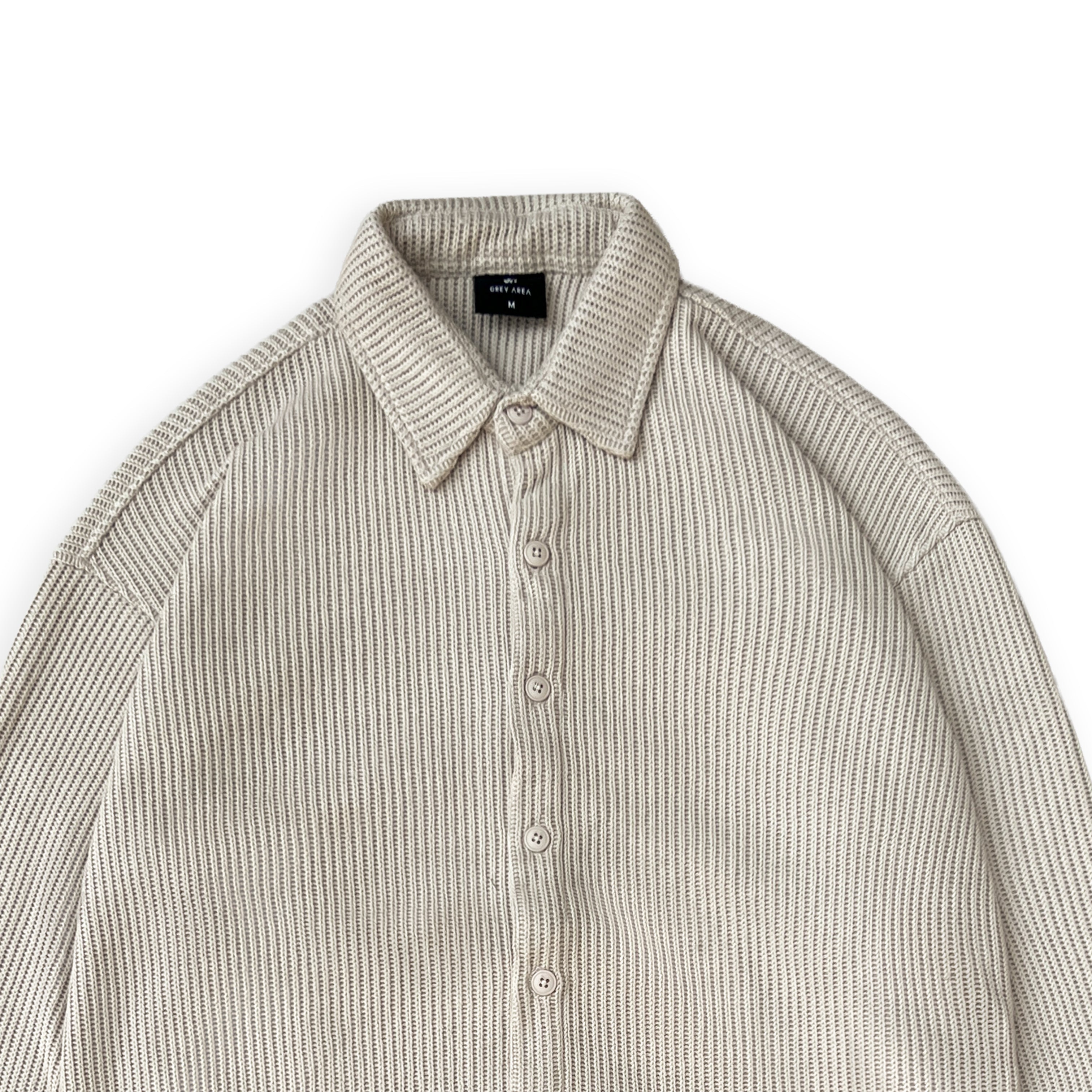 SWEATER KNIT FABRIC SHIRT(CREAM)