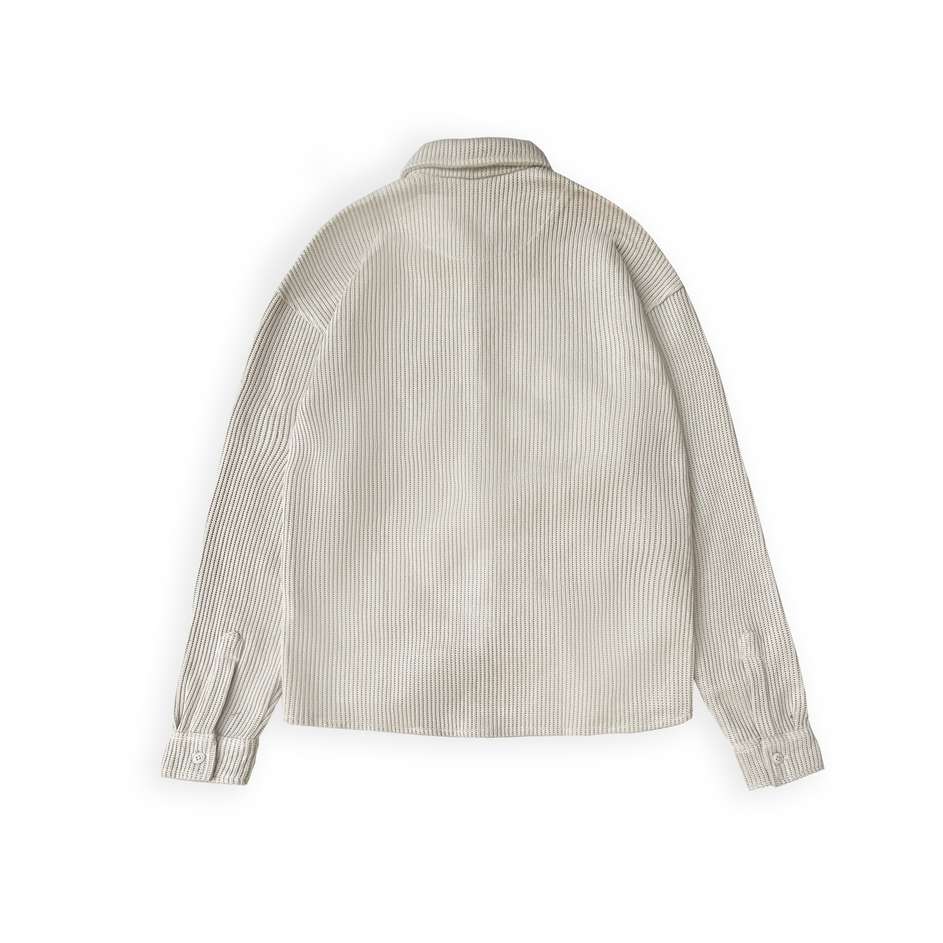 SWEATER KNIT FABRIC SHIRT(CREAM)