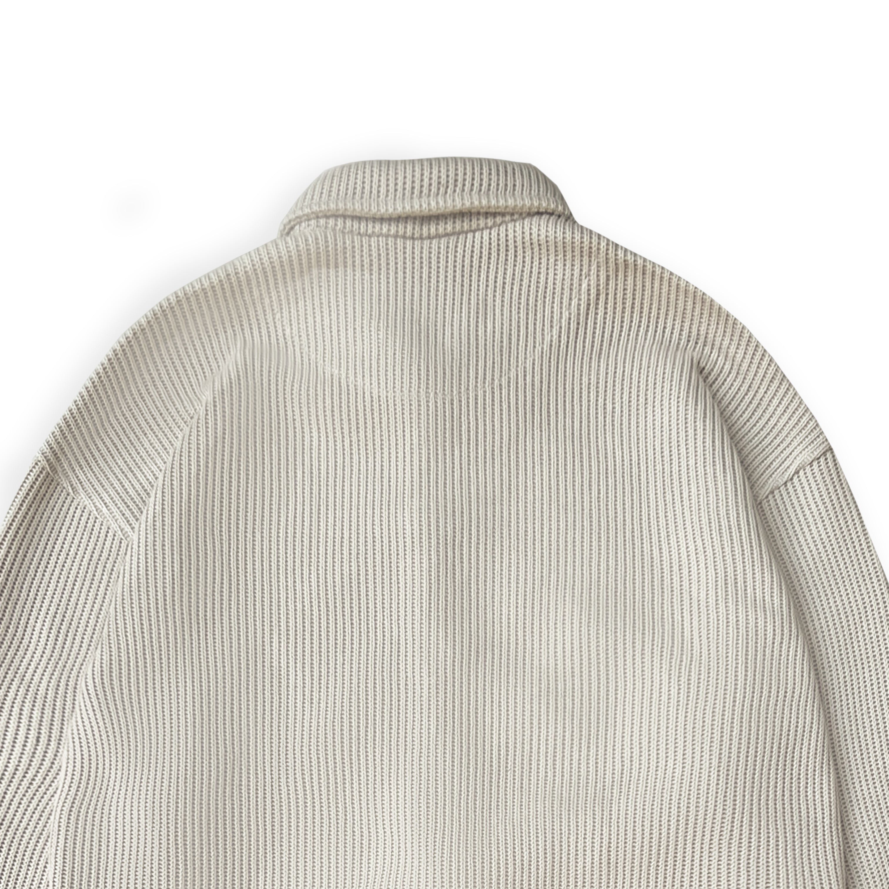 SWEATER KNIT FABRIC SHIRT(CREAM)