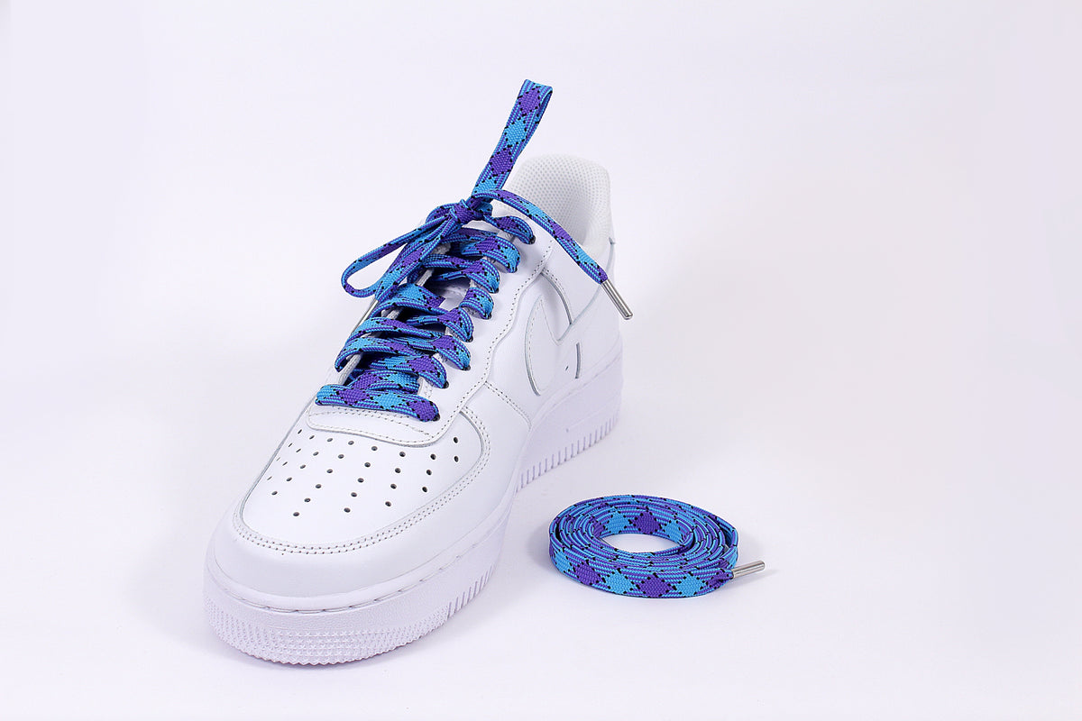 Blueberry Diesel Patterned Flat Laces | Best for Nike, Jordan & Hoka by KNOTTY