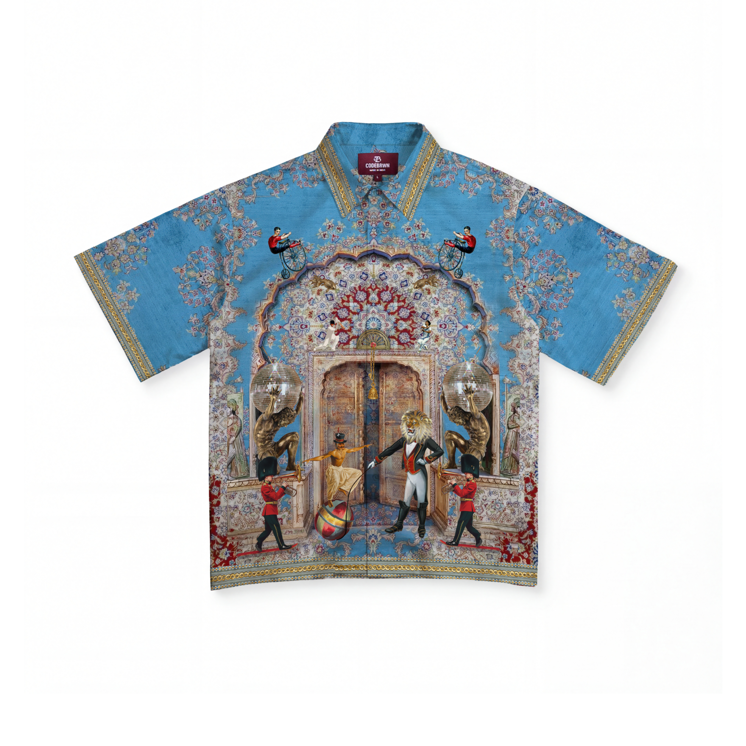 Colorful shirt with intricate design on a white background Crepdog Crew