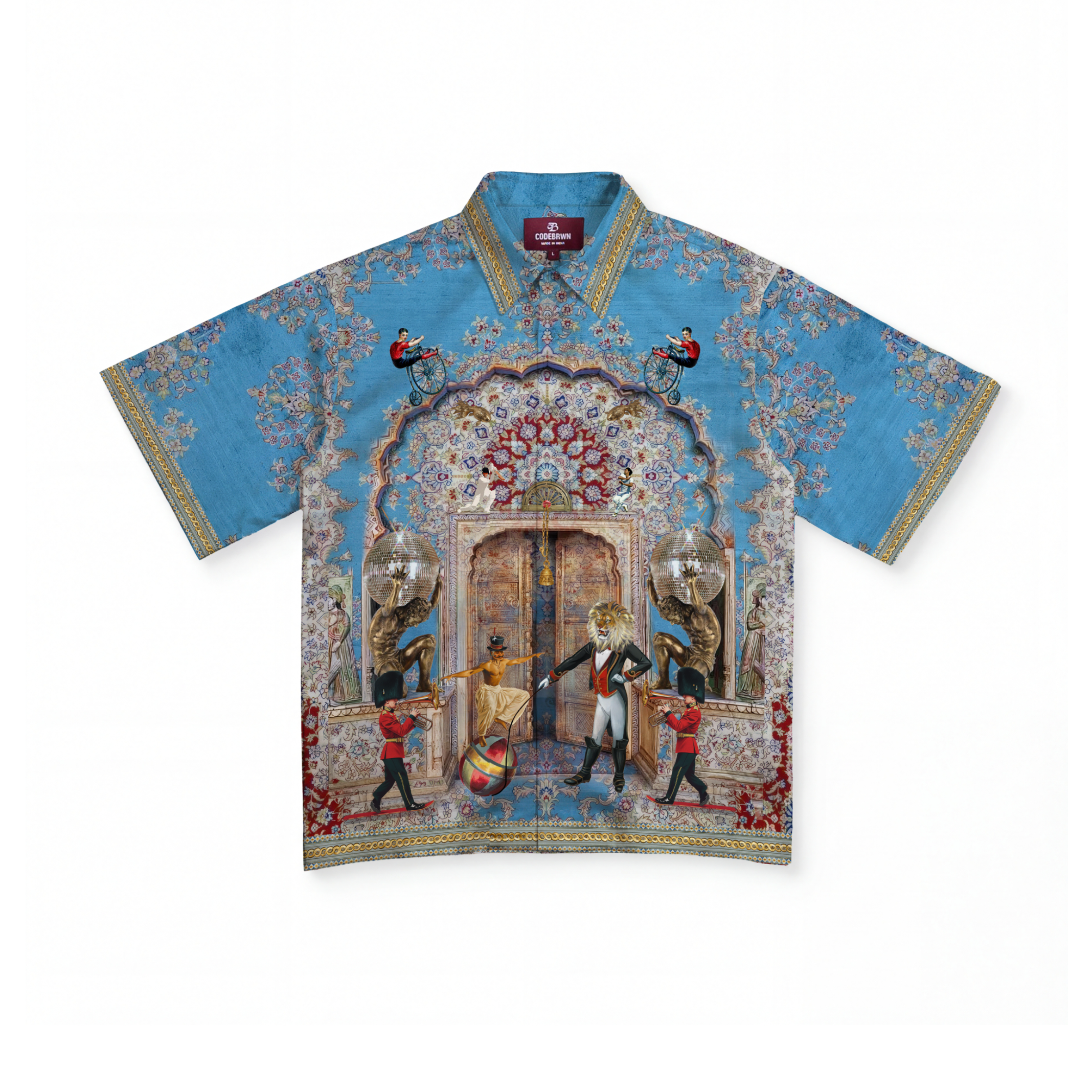 Colorful shirt with intricate design on a white background Crepdog Crew