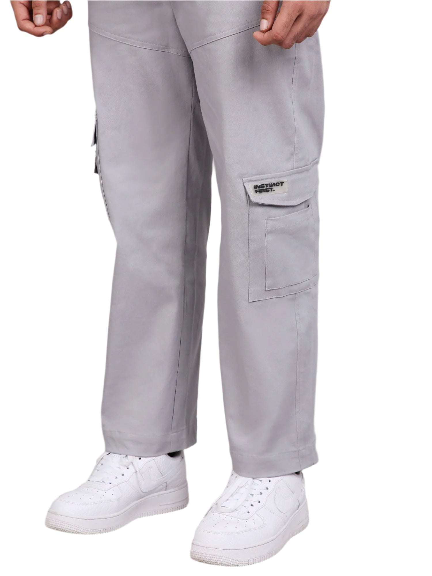 Grey oversized cargo pants