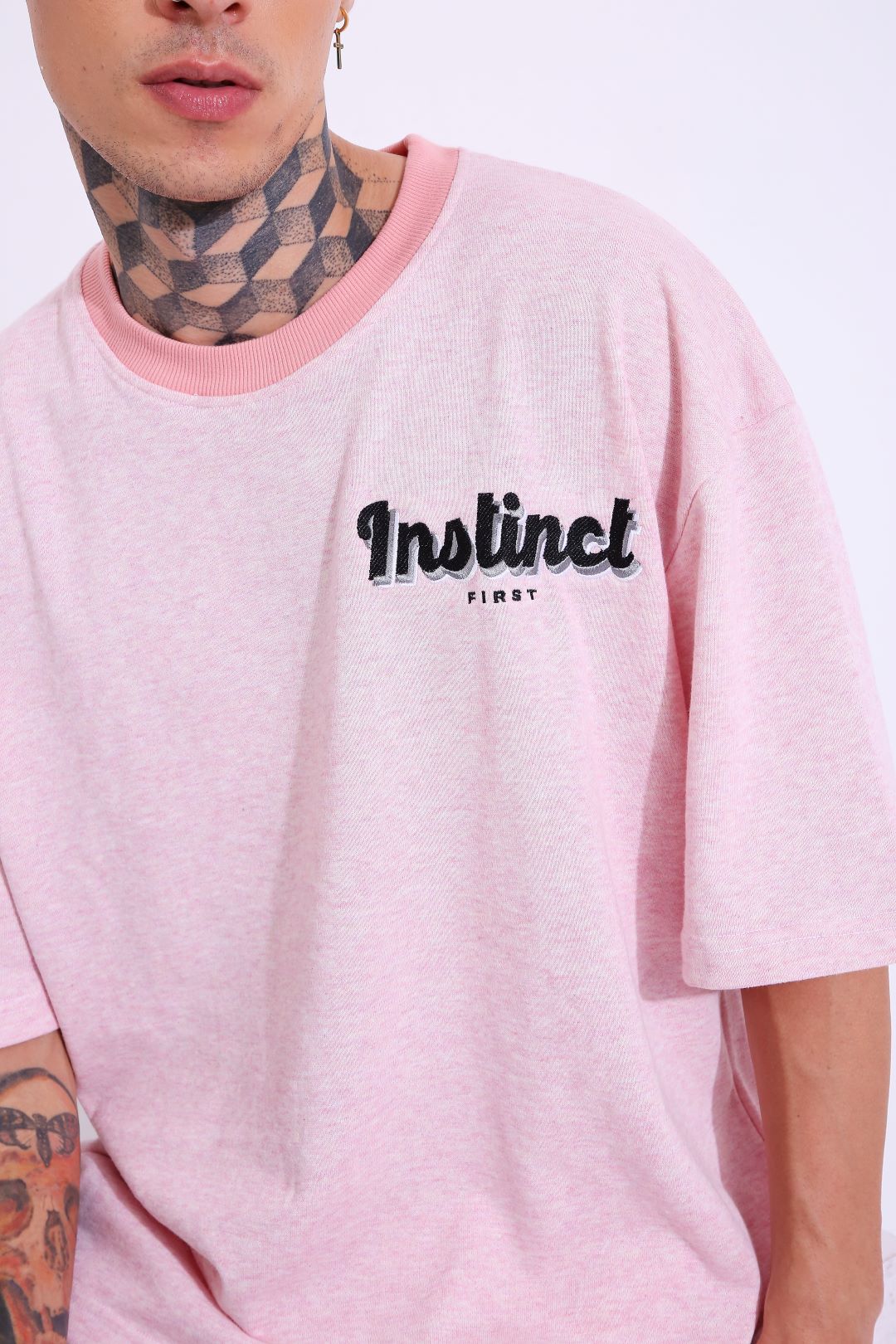 Retro Melange - Oversized T-shirt (Pink)