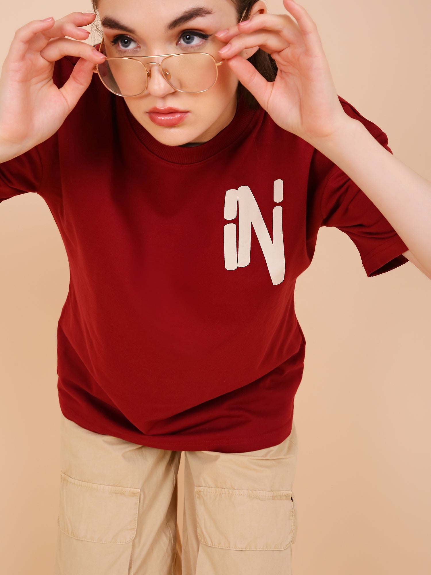 Living In My Element Wine - Oversized T-shirt