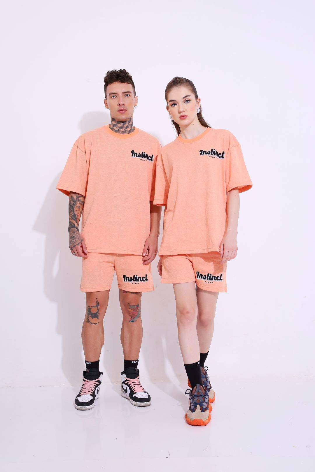 Retro Melange - Oversized T-shirt (Orange)