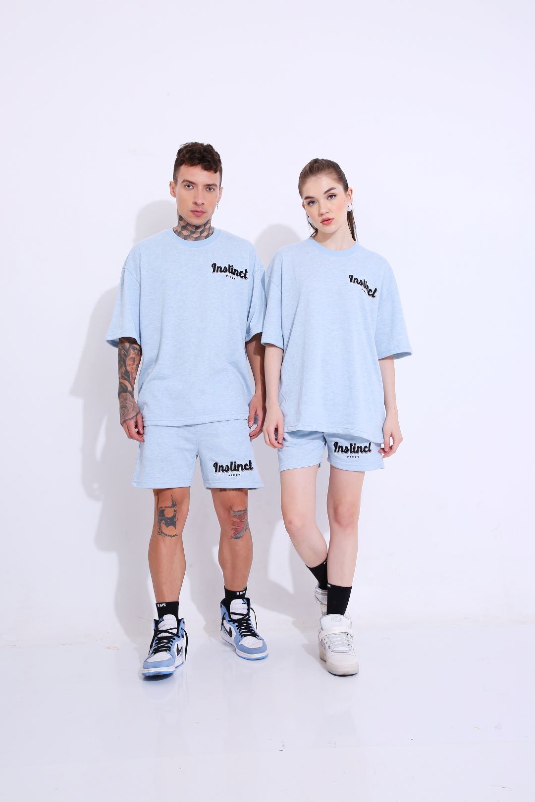 Retro Melange Blue- Oversized T-shirt