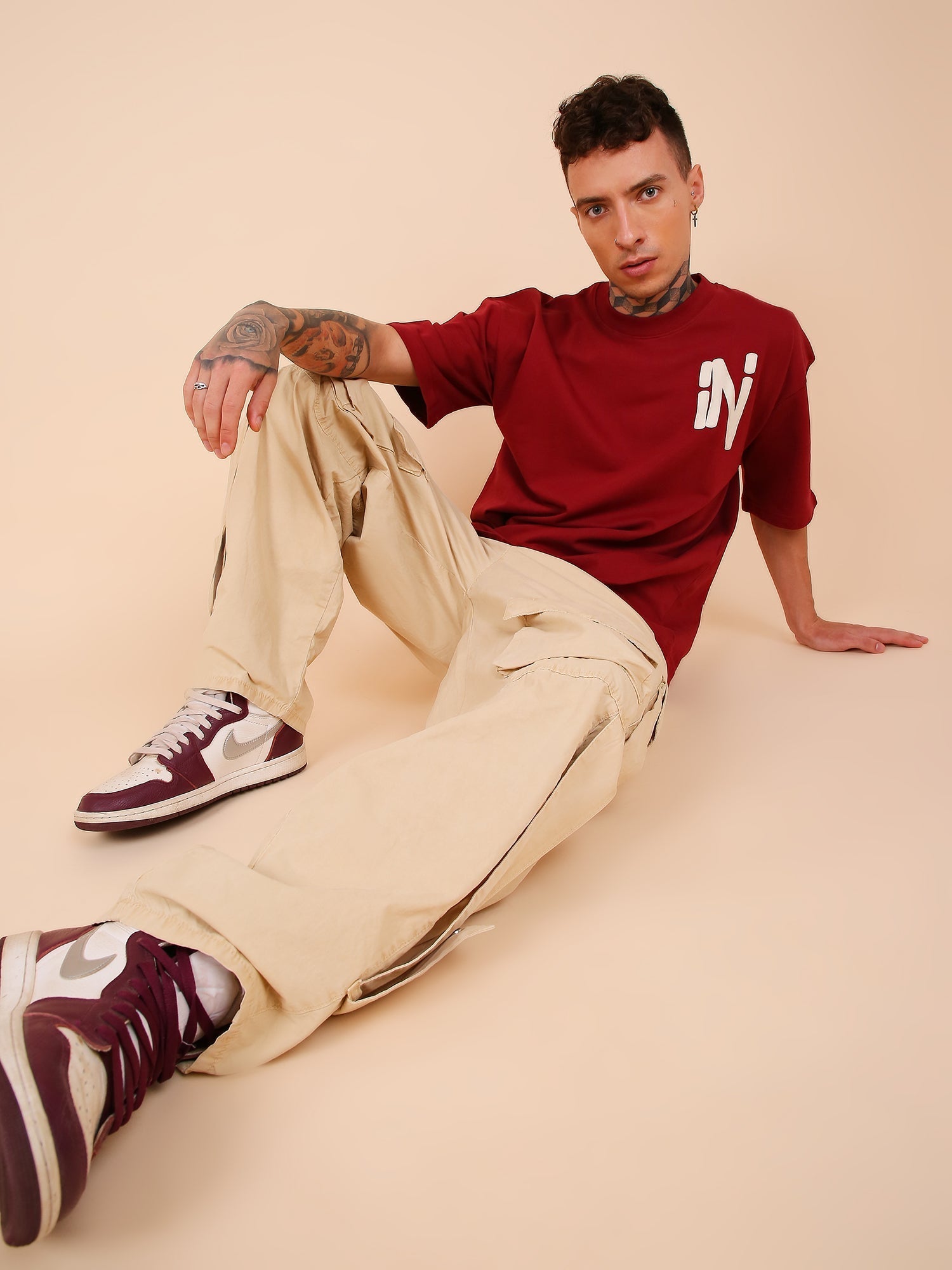 Living In My Element Wine - Oversized T-shirt