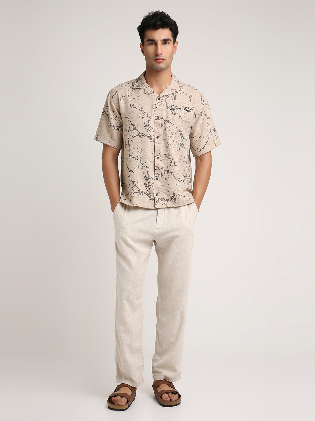 Splatter Shirt - Relaxed Fit (Camel Brown)