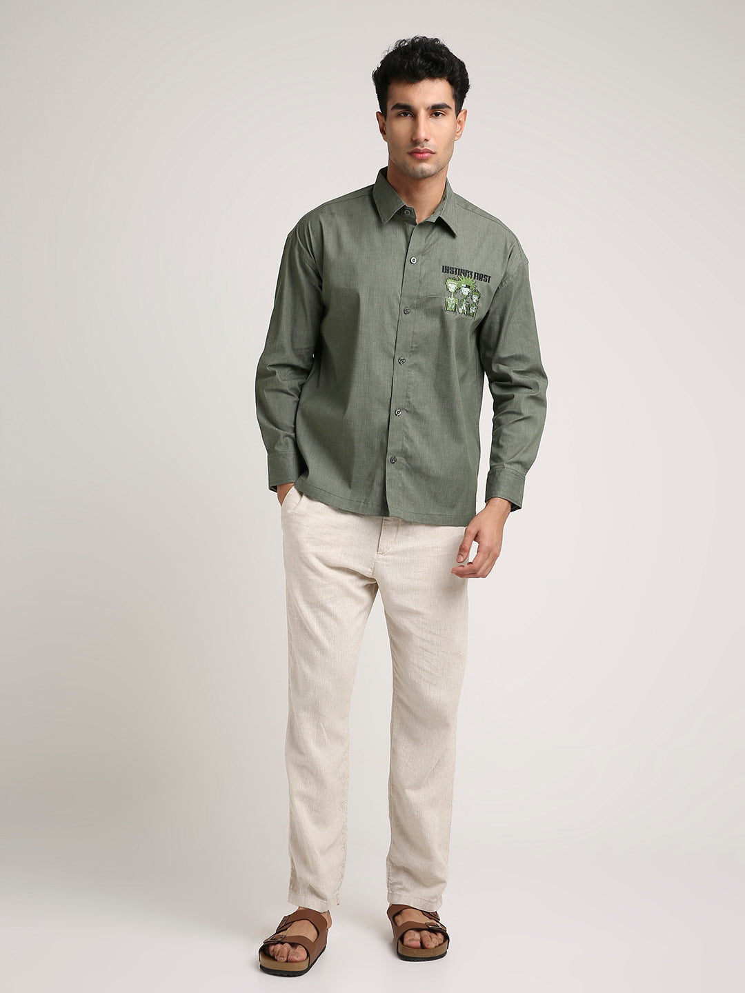 Tribal Shirt - (Olive Green)