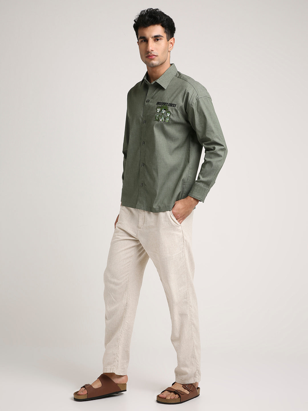 Tribal Shirt - (Olive Green)