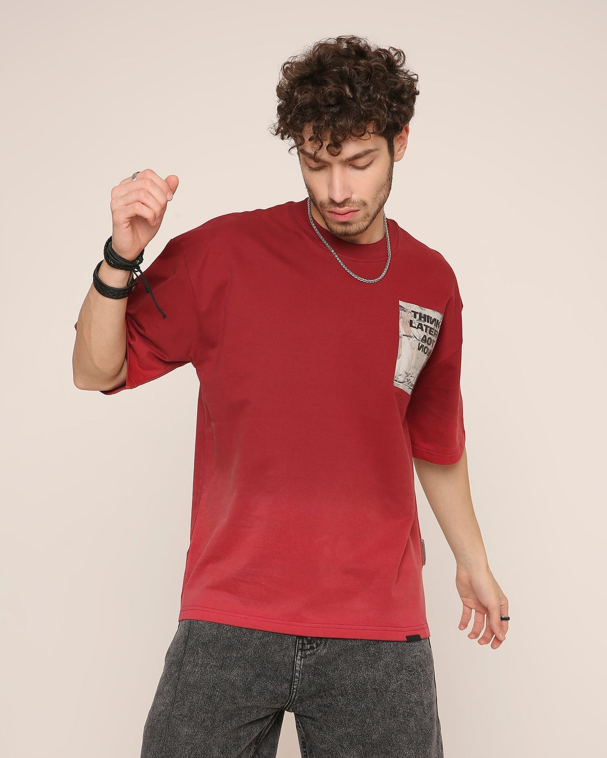 Foil - Oversized T-Shirt (Maroon)