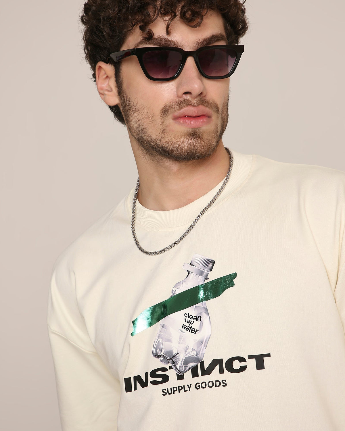 Pure Instinct- Oversized T-shirt (Antique White)