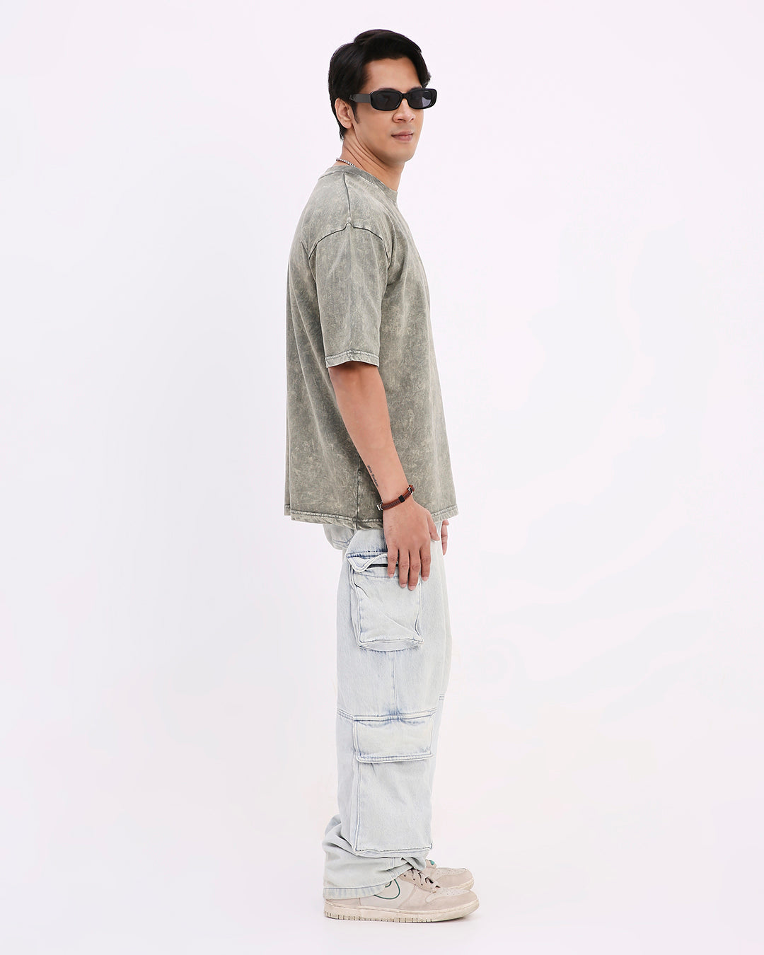 Emerald Washed Out Oversized T-shirt-(Green)