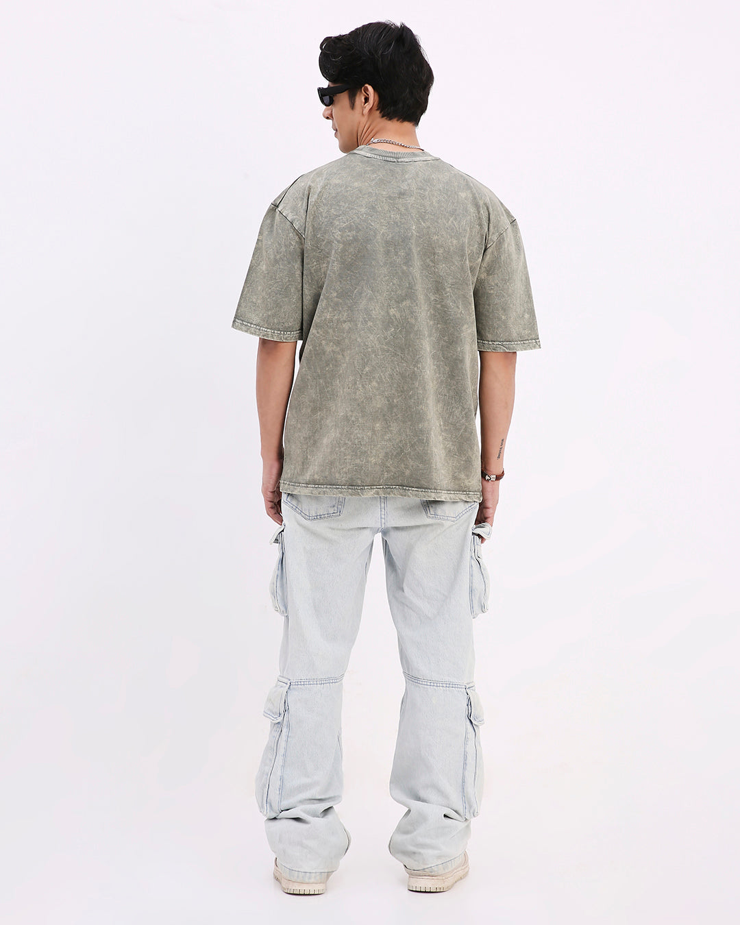 Emerald Washed Out Oversized T-shirt-(Green)