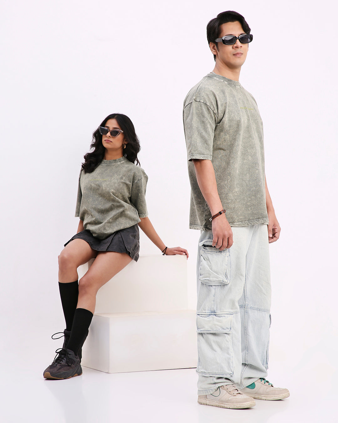 Emerald Washed Out Oversized T-shirt-(Green)
