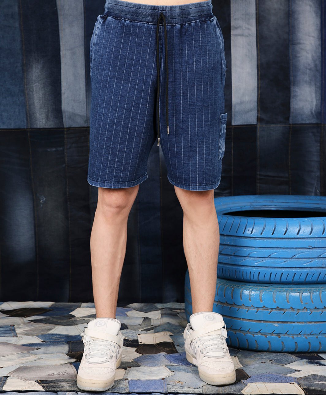 Navy Haze Denim Shorts - (Blue)