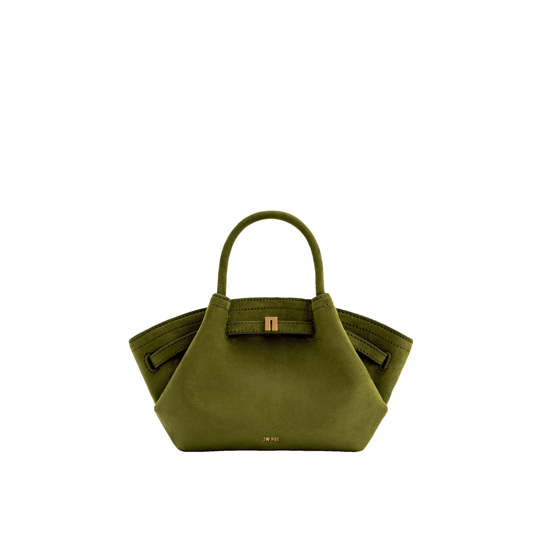 JW PEI Hana Mini Faux Suede Tote Bag - Dark Olive