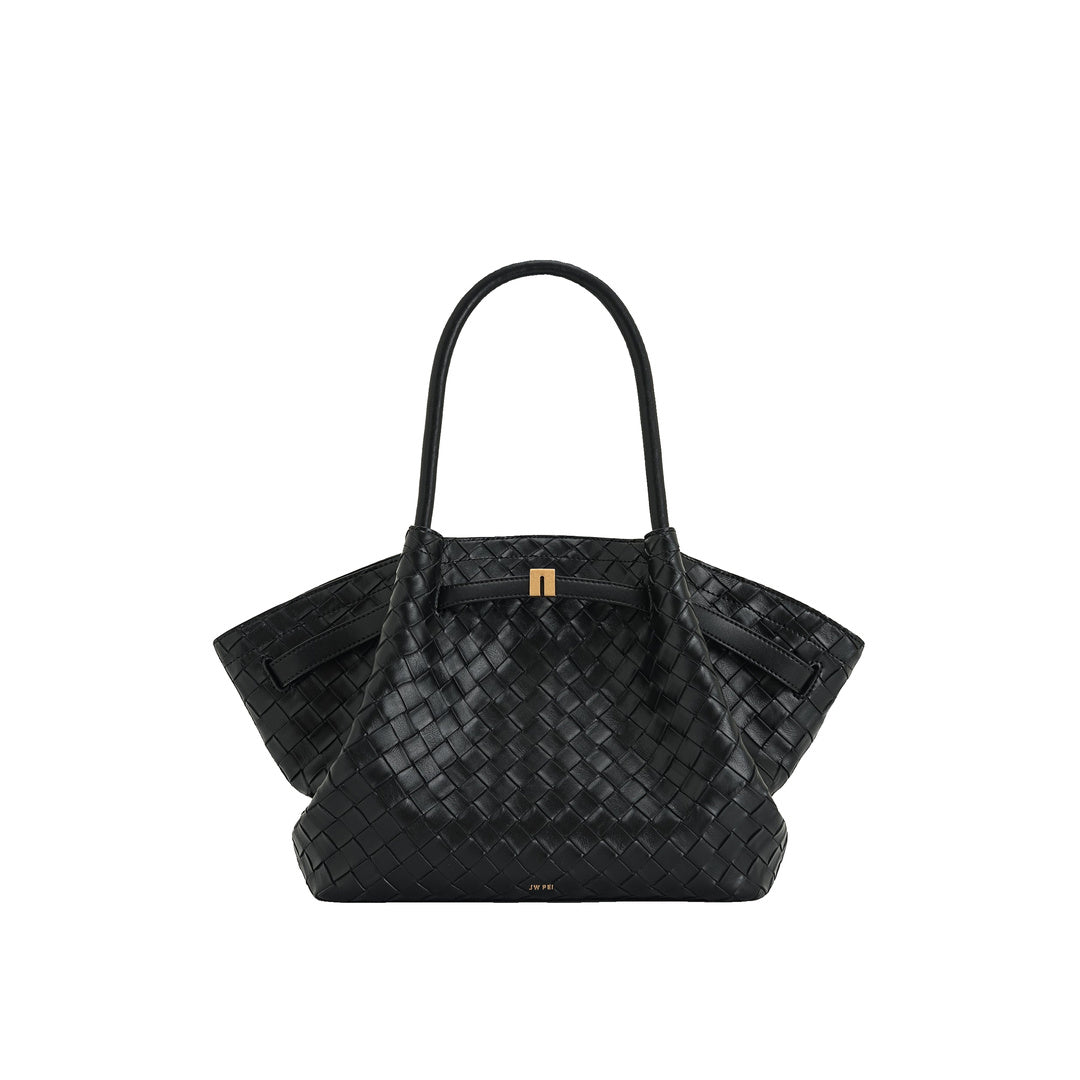 JW PEI Hana Medium Weave Texture Tote Bag - Black