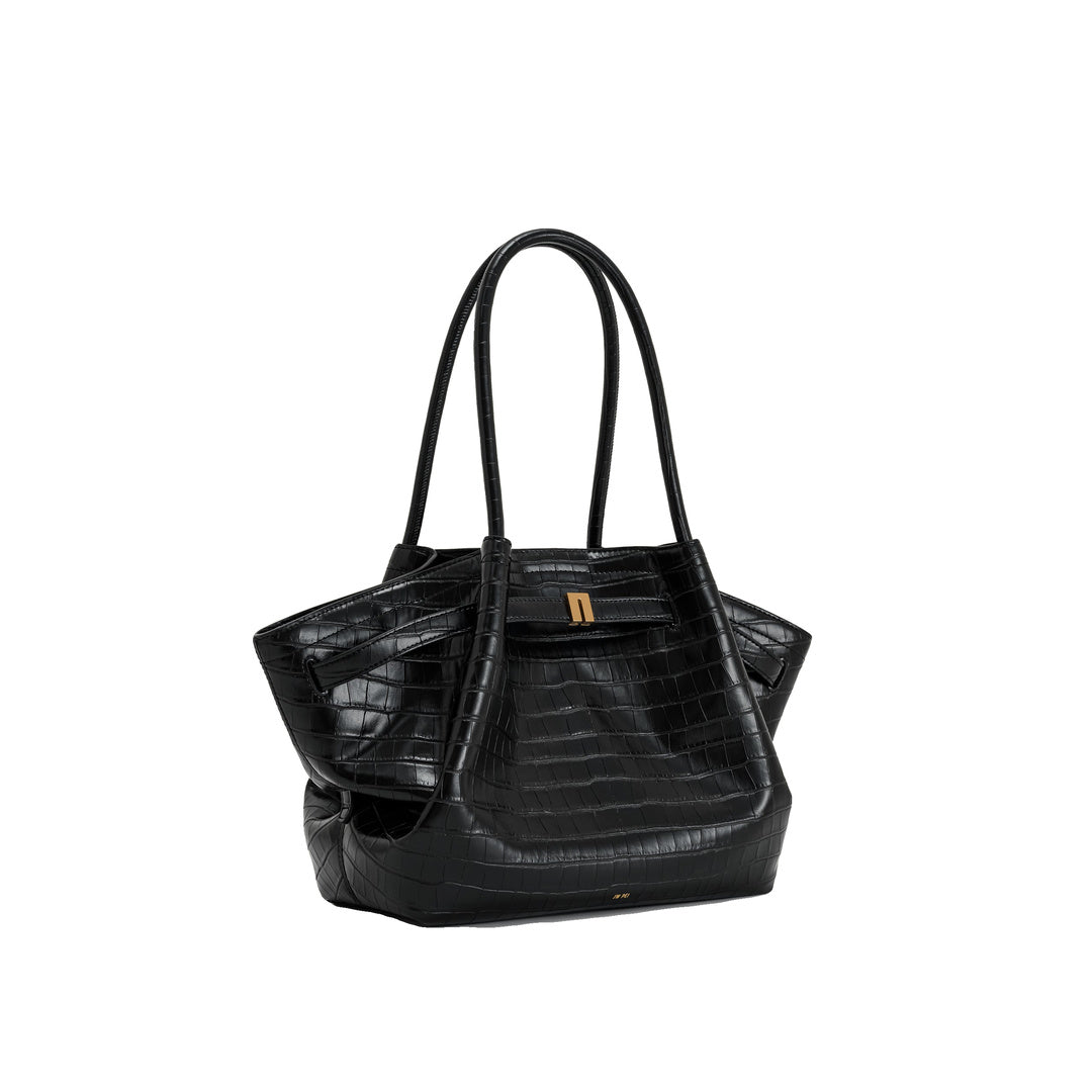 JW PEI Hana Medium Tote Bag - Black Croc