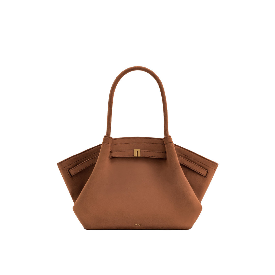 JW PEI Hana Medium Faux Suede Tote Bag - Brown