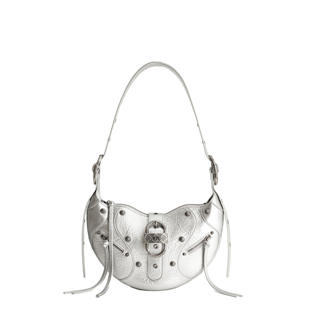 JW PEI Tessa Metallic Pleating Shoulder Bag - Silver